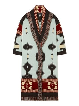 Alanui Icon Jacquard Coat Wave-Sandal Wood