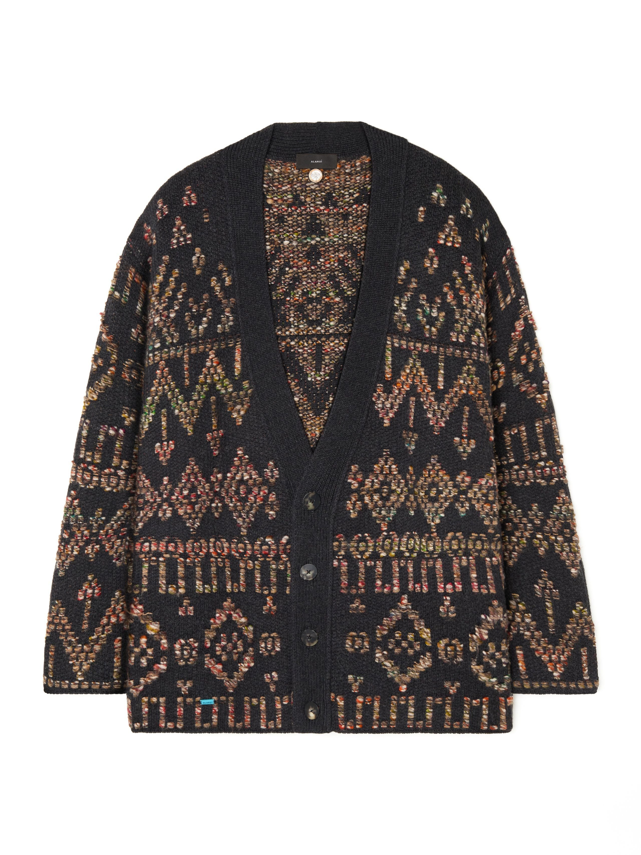Alanui Grunge Beat Cardigan Charcoal-Multicolor LMHB027E25KNI001