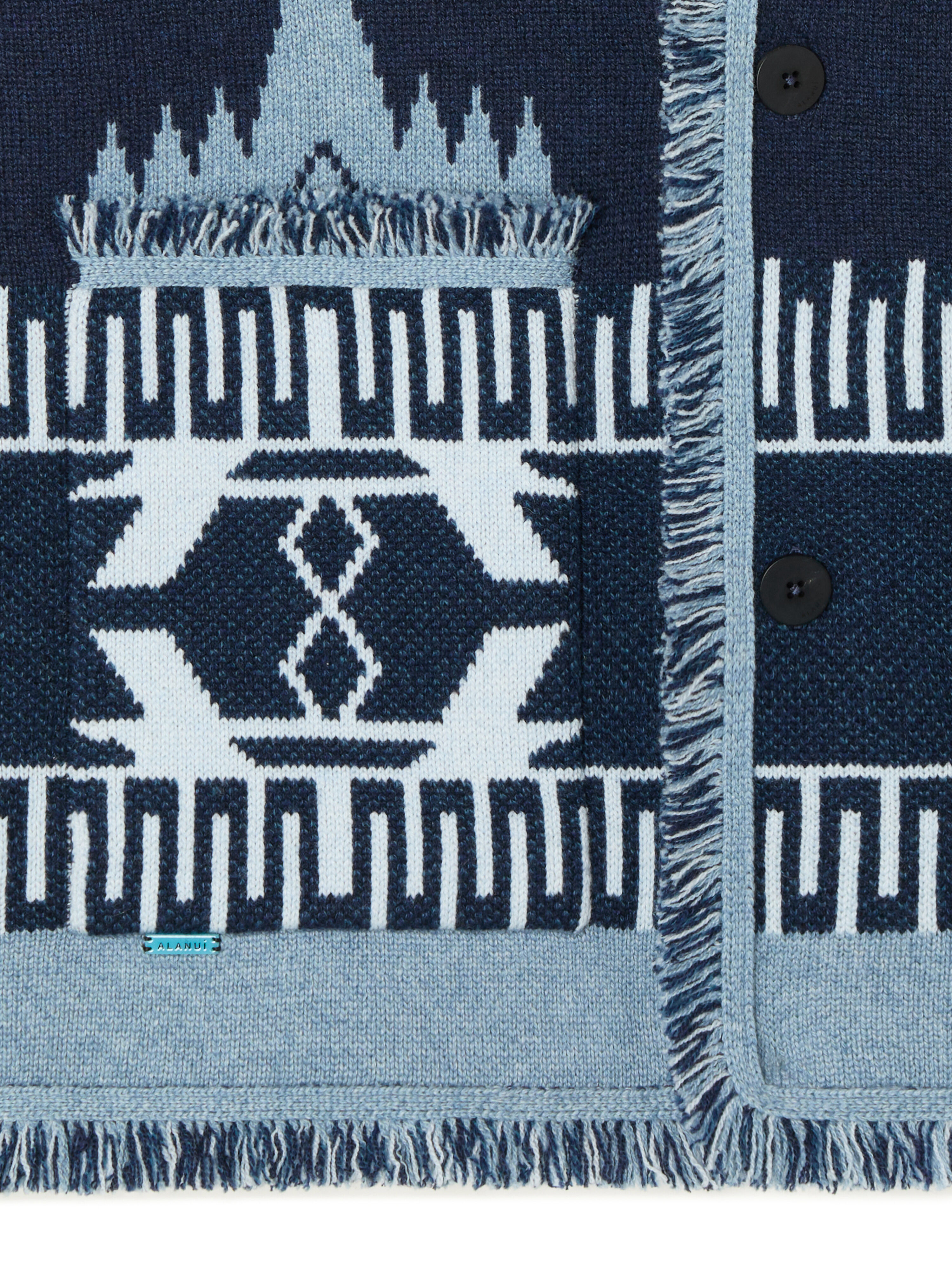 Alanui Icon Jacquard Cardigan Midnight-Denim LMHB038E25KNI001