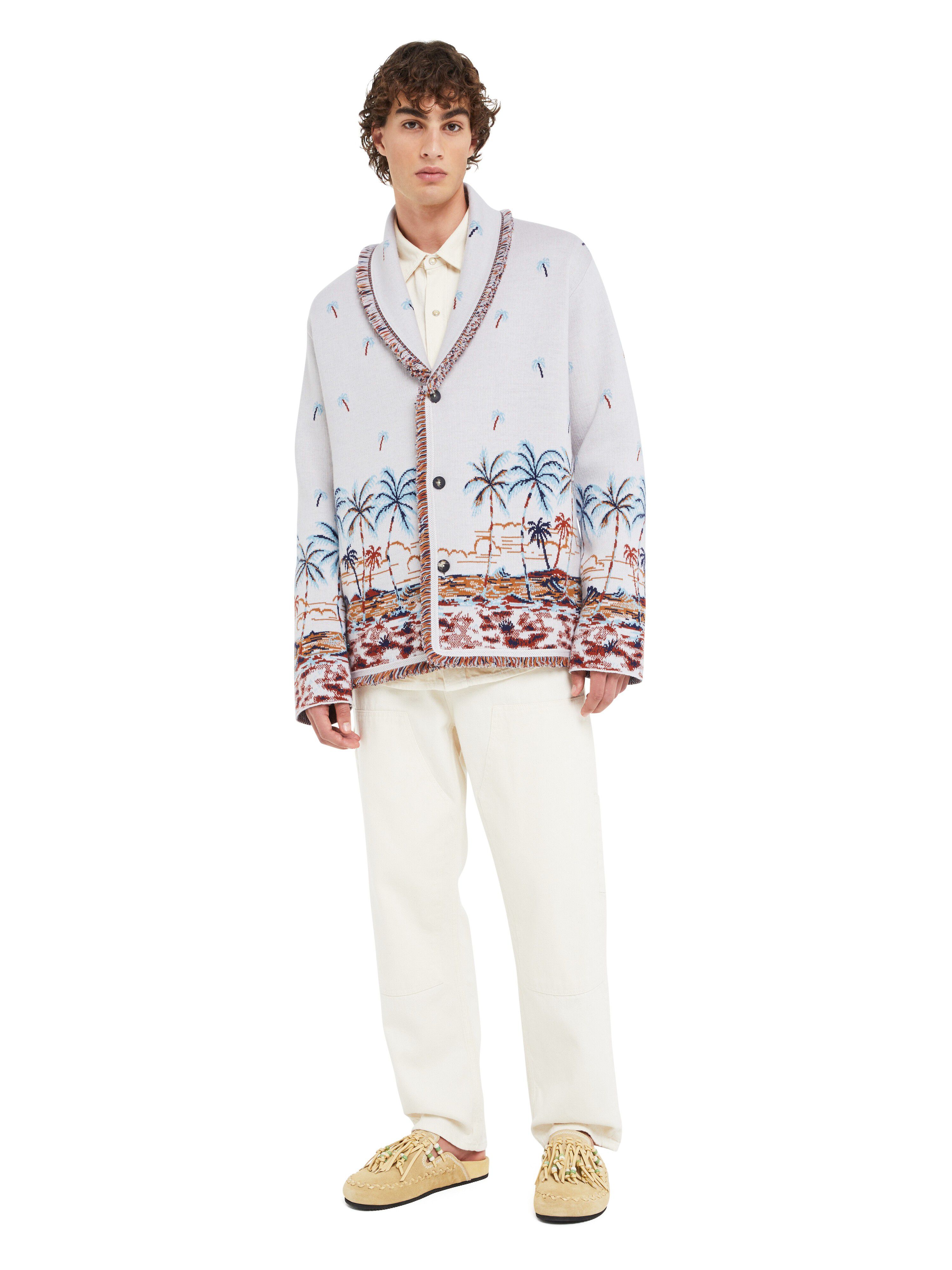 Alanui The Tale Of Hawaiian Cardigan Chalk-Sky Blue LMHB039R25KNI002