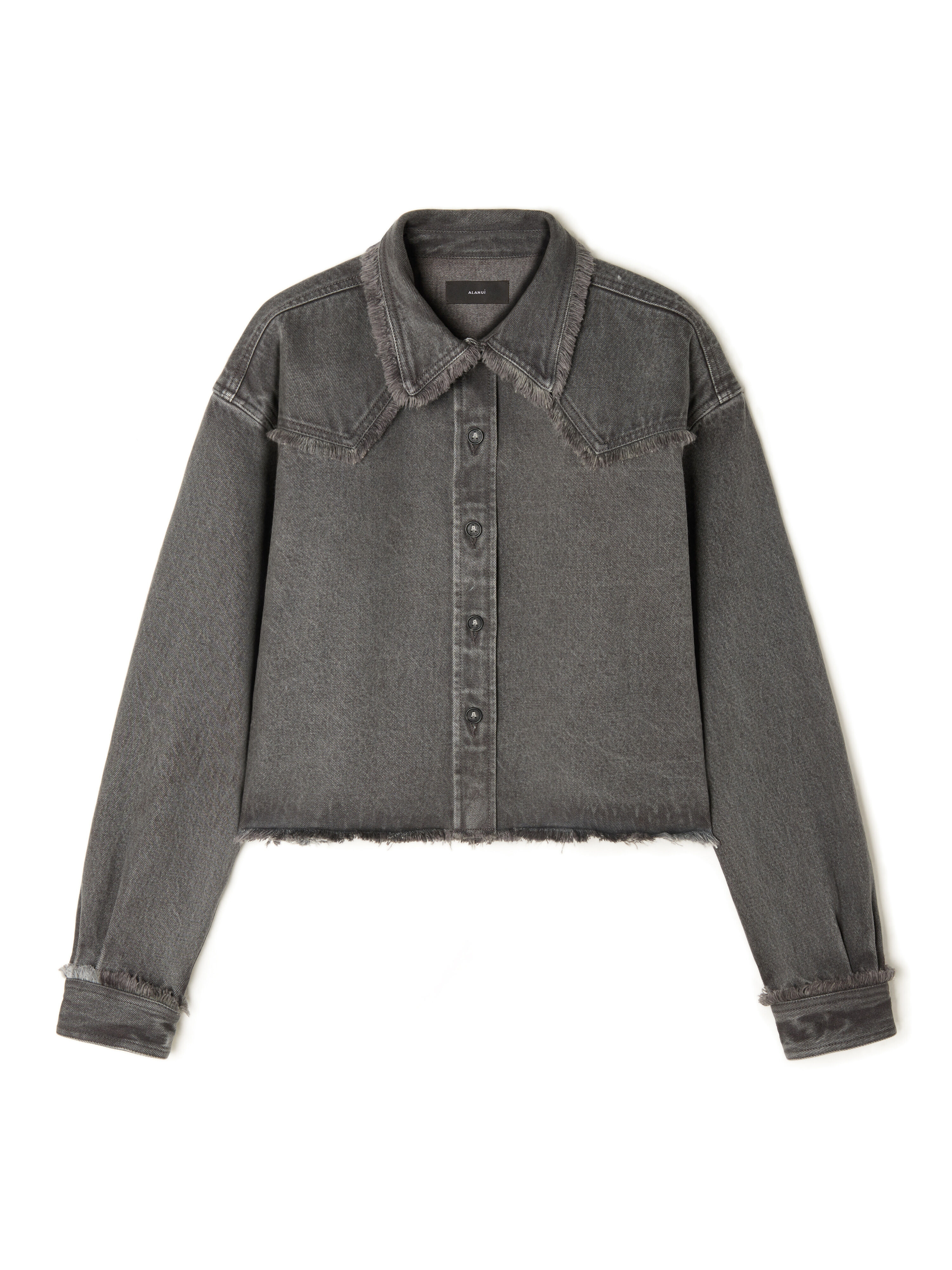 Alanui Free Horizons Cropped Denim Shirt Ardesia LWYE00BE25DEN001