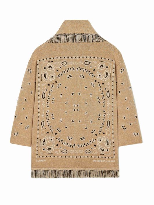 Alanui Bandana Jacquard Cardigan Honeycomb-Multicolor LWHB064S23KNI007