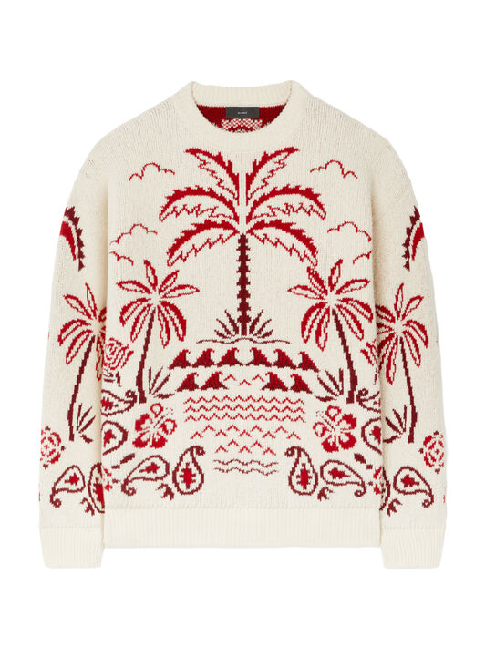 Alanui Glimpse Of Eden Sweater Chalk-Ruby LWHE068E25KNI001