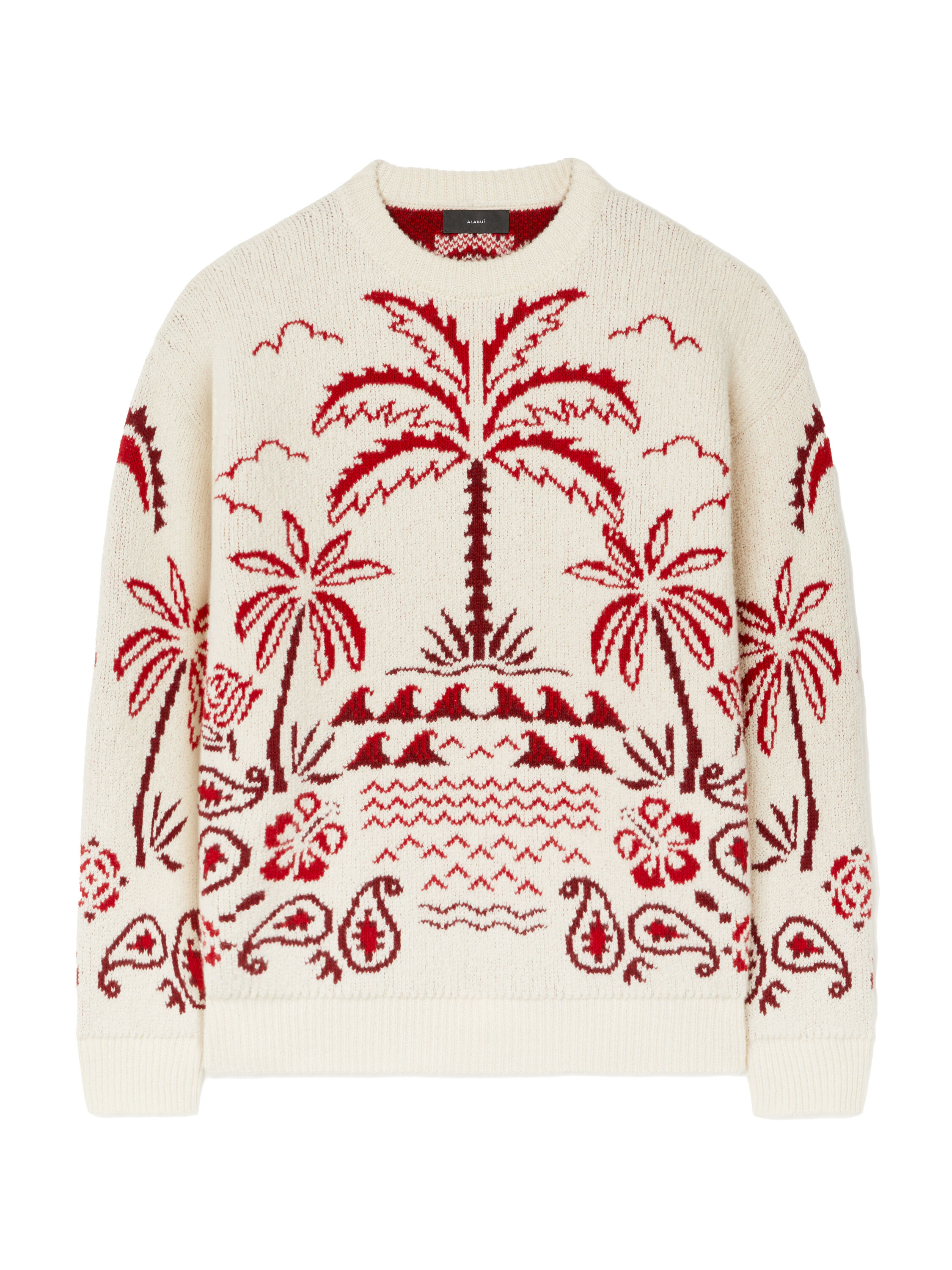 Alanui Glimpse Of Eden Sweater Chalk-Ruby LWHE068E25KNI001
