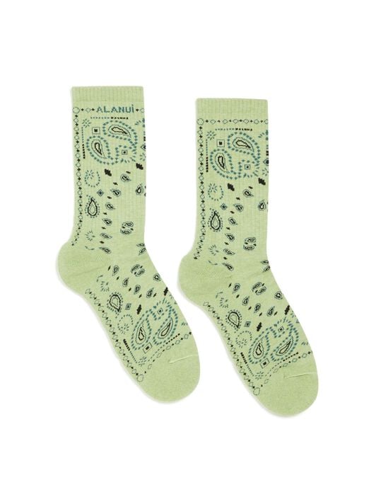 Alanui Bandana Socks Jade LMRA004R24KNI001