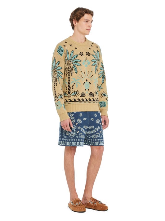 Alanui Echoes Of The Island Sweater Sand-Parrot LMHE033R26KNI002 Alanui Echoes Of The Island Sweater Sand-Parrot LMHE033R26KNI002