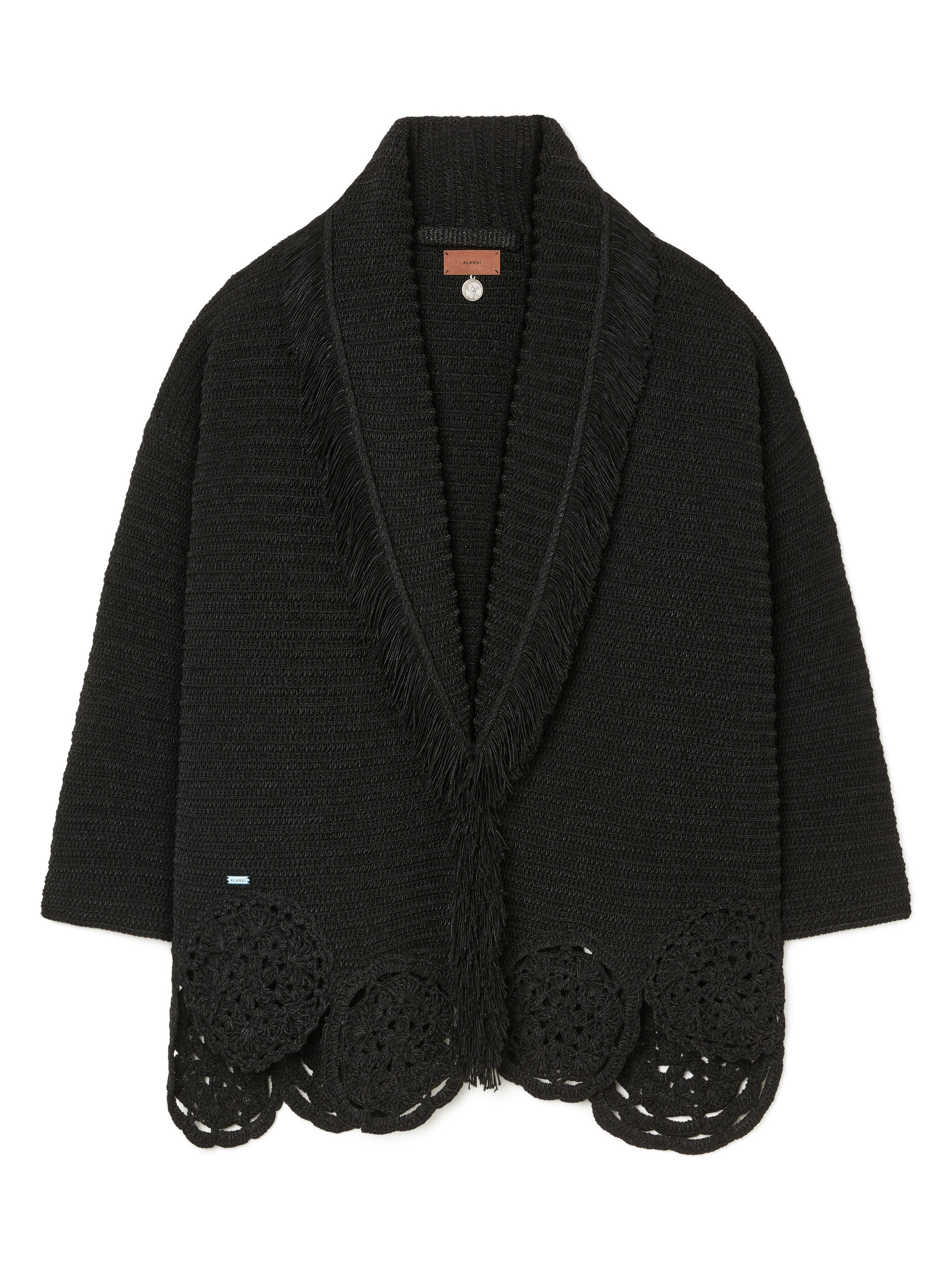 Alanui Island Memories Cardigan Black LWHB064R26KNI011 Alanui Island Memories Cardigan Black LWHB064R26KNI011