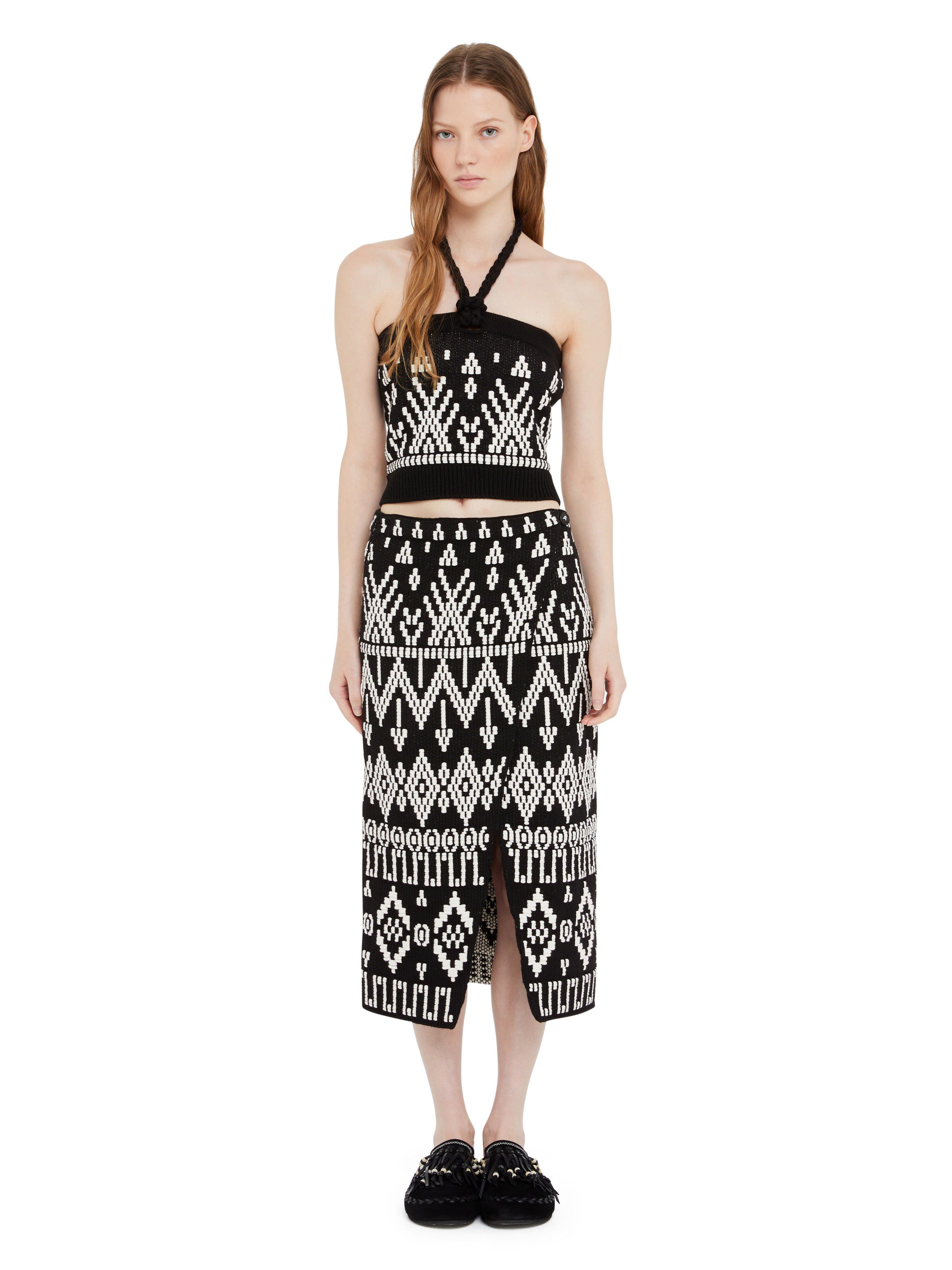 Alanui Jungle Beat Skirt Black-White LWHL02DR25KNI001