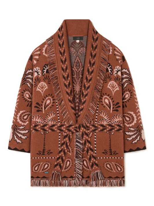 Alanui Wild Wonder Foulard Cardigan Terracotta-Peach LWHB064R25KNI005