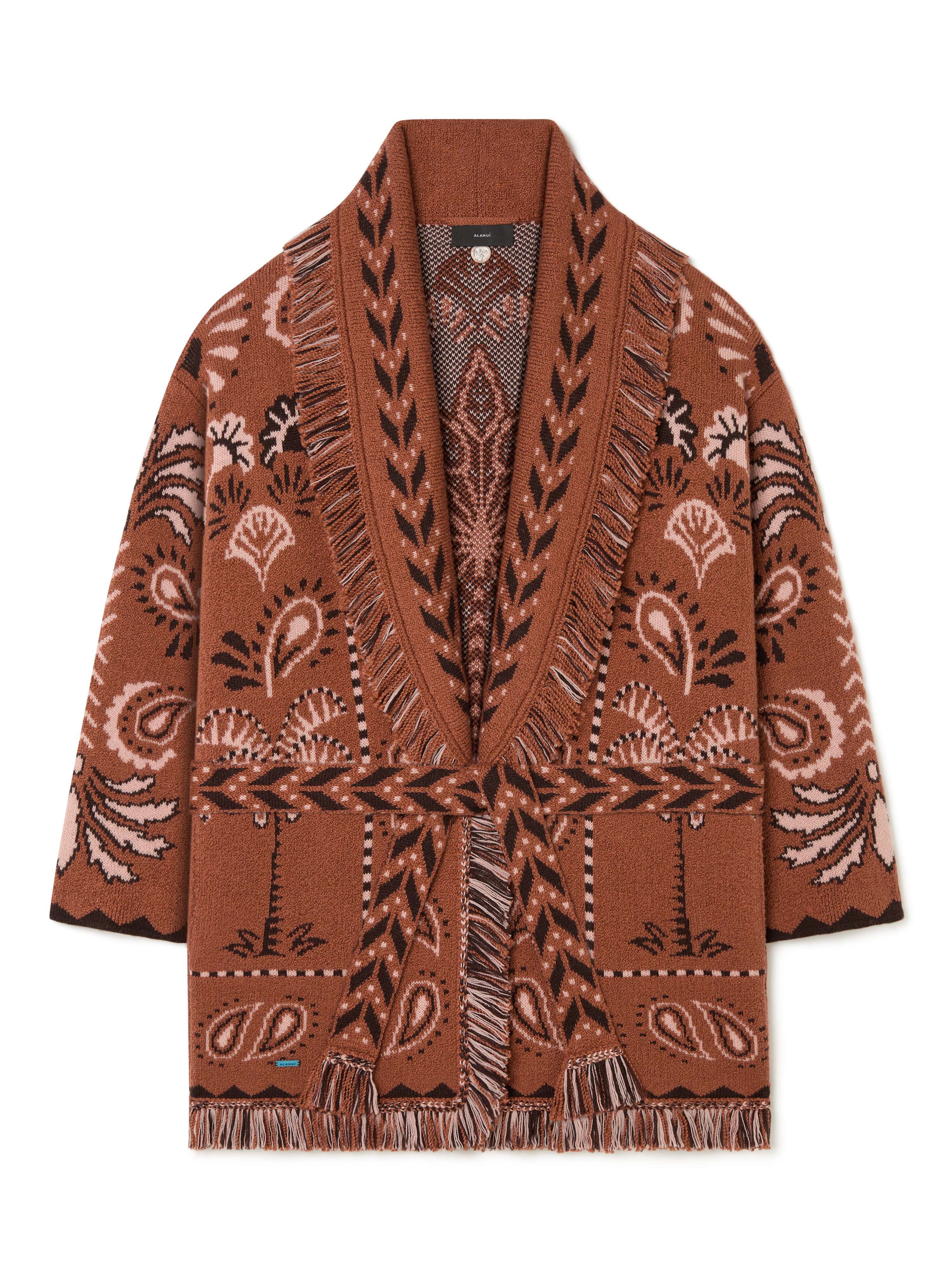 Alanui Wild Wonder Foulard Cardigan Terracotta-Peach LWHB064R25KNI005