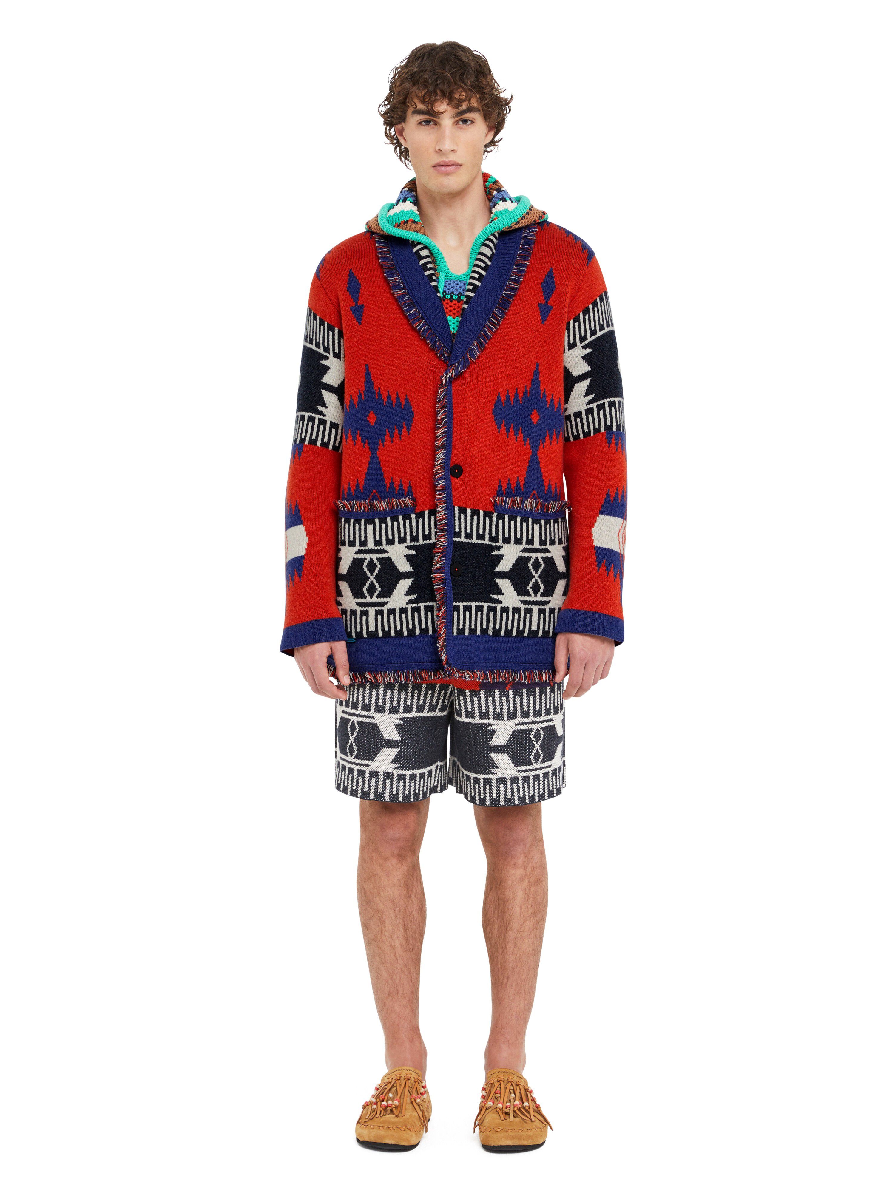 Alanui Icon Jacquard Cardigan Furnace-Indigo LMHB038R25KNI001