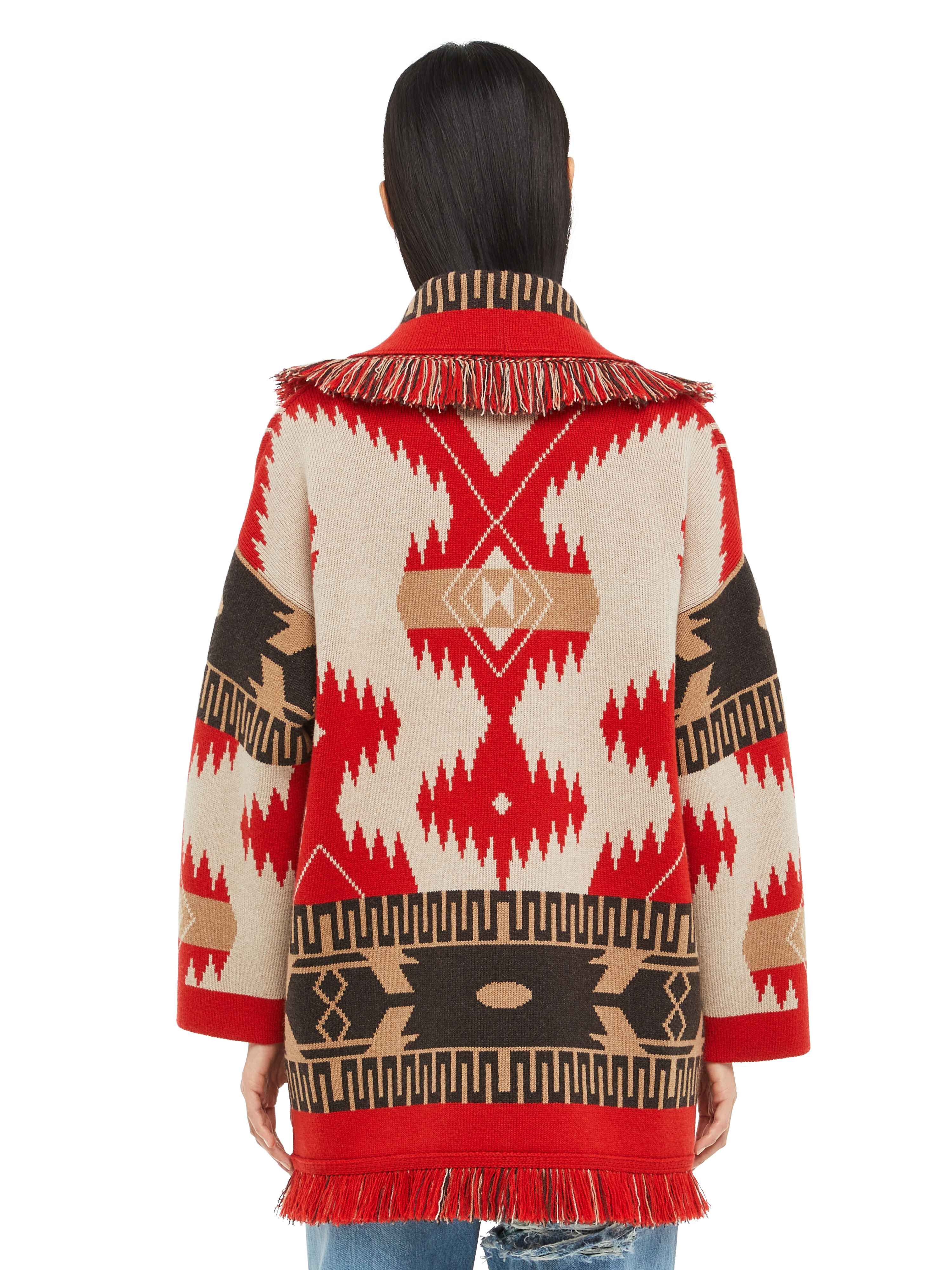 Alanui Icon Jacquard Cardigan Sand Fire LWHB064F23KNI001