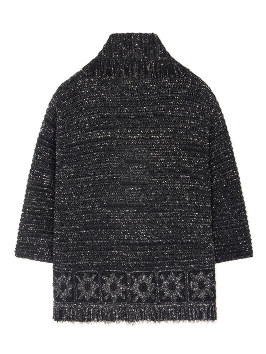 Alanui City Lights Cardigan Black-Silver LWHB064E25KNI006 Alanui City Lights Cardigan Black-Silver LWHB064E25KNI006