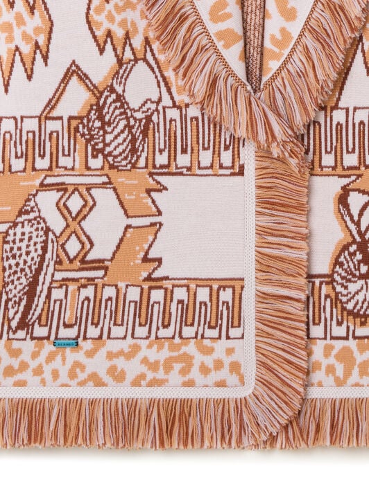 Alanui Wilderness Fusion Cardigan Apricot-Pecan LWHB064R25KNI00F Alanui Wilderness Fusion Cardigan Apricot-Pecan LWHB064R25KNI00F