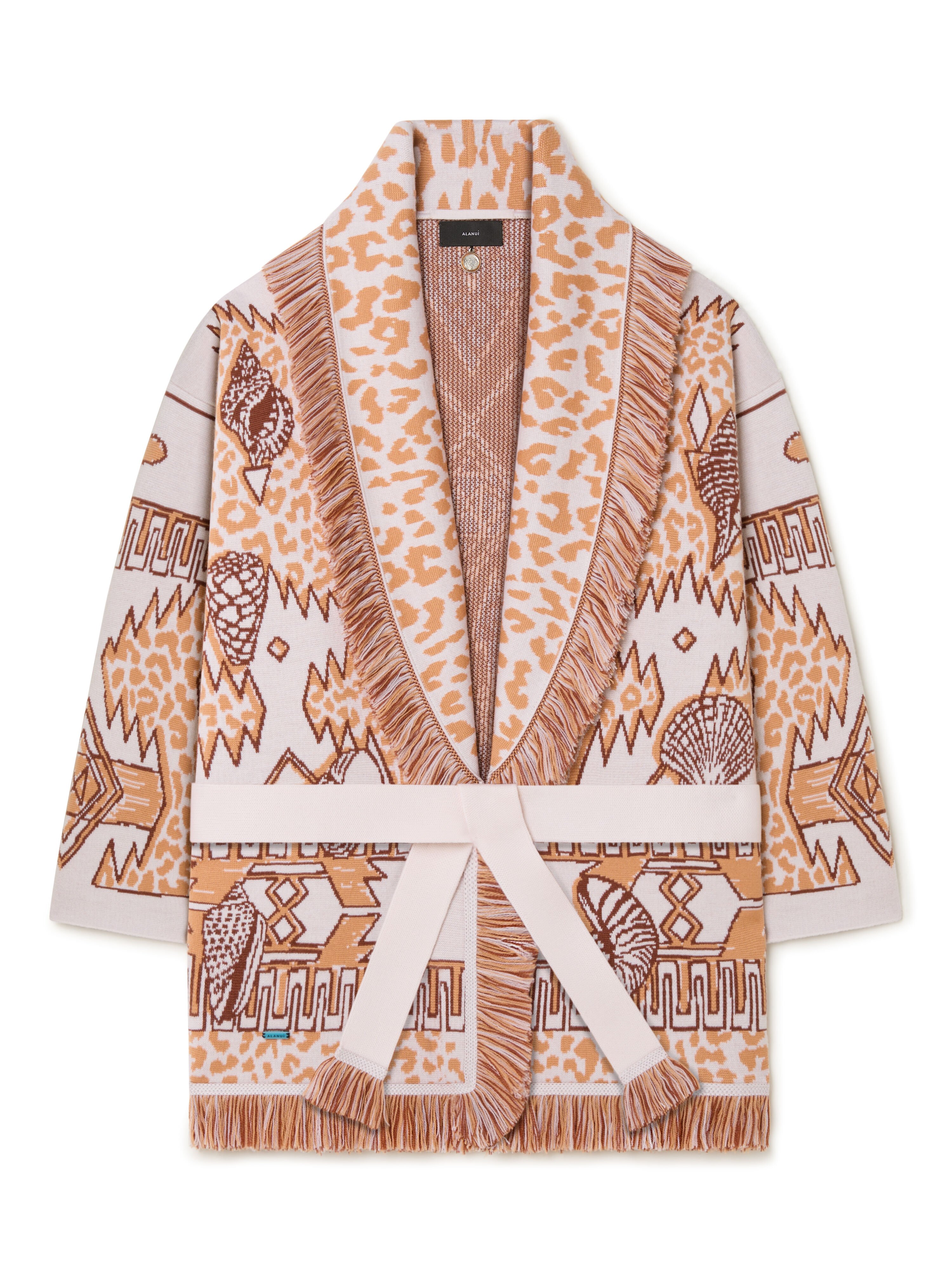 Alanui Wilderness Fusion Cardigan Apricot-Pecan LWHB064R25KNI00F