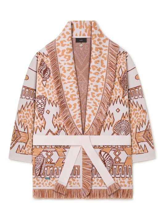 Alanui Wilderness Fusion Cardigan Apricot-Pecan LWHB064R25KNI00F Alanui Wilderness Fusion Cardigan Apricot-Pecan LWHB064R25KNI00F