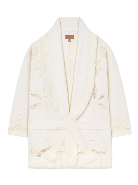 Alanui Island’S Diary Cardigan White Pearl LWHB064R26KNI025