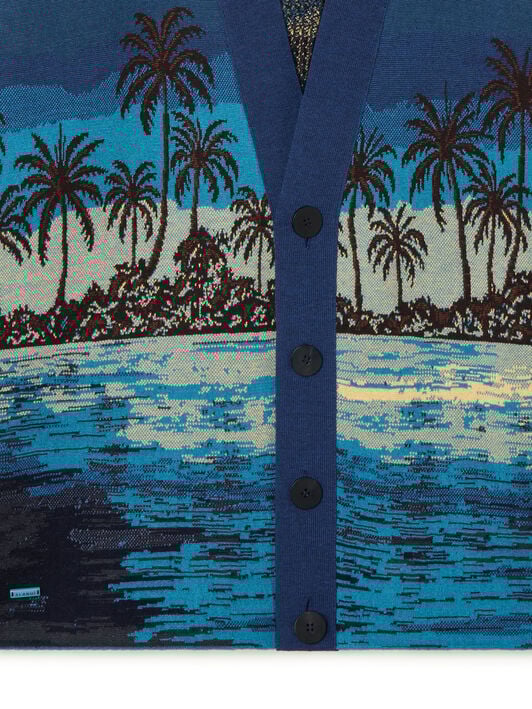 Alanui Lost In The Blue Cardigan Deep Blue-Multicolor LMHB027R26KNI003