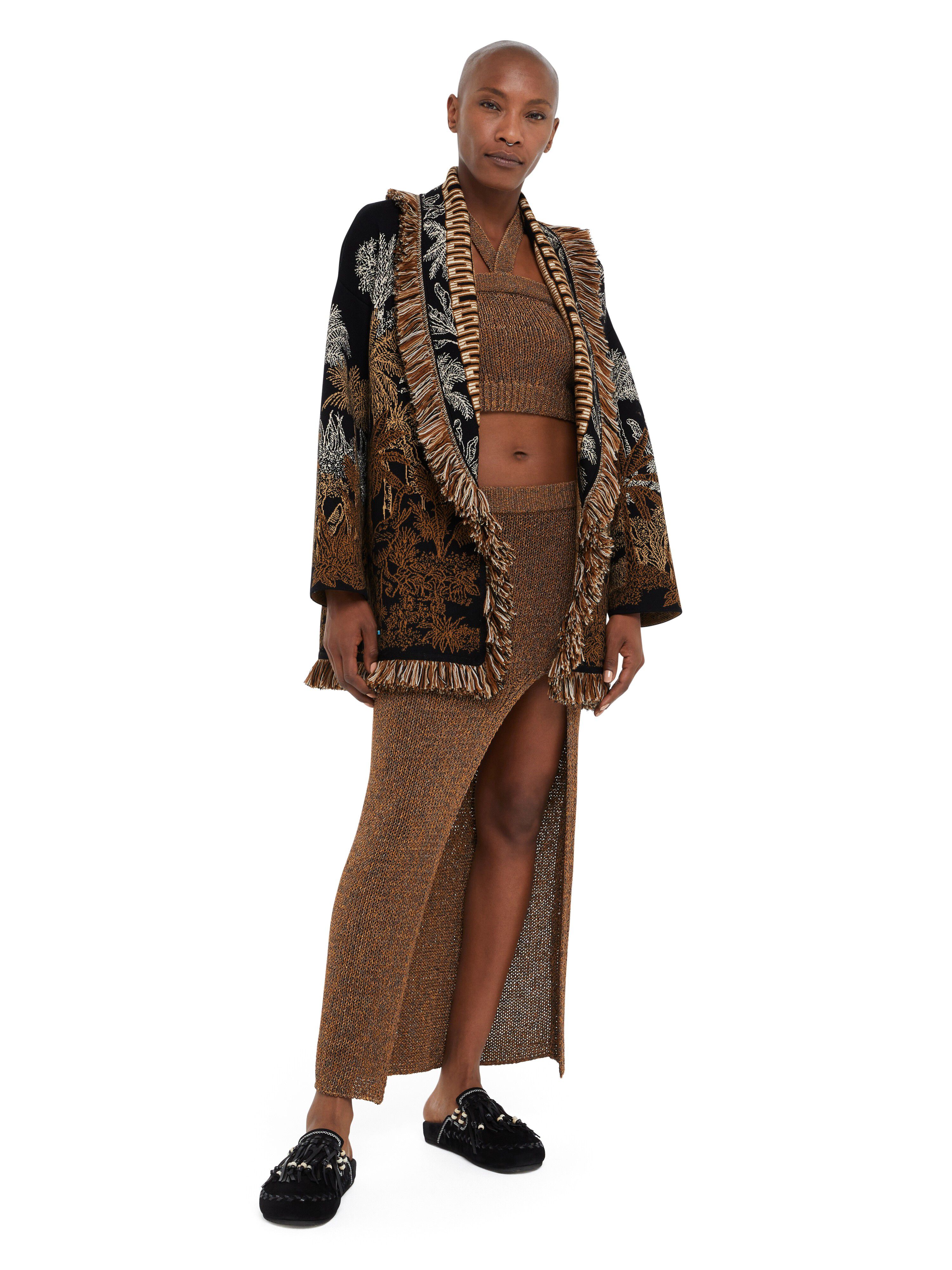 Alanui Jungle Toile De Jouy Cardigan Black-Pecan LWHB064R25KNI009