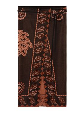 Alanui Wild Wonder Foulard Skirt Black-Terracotta LWHL02AR25KNI001