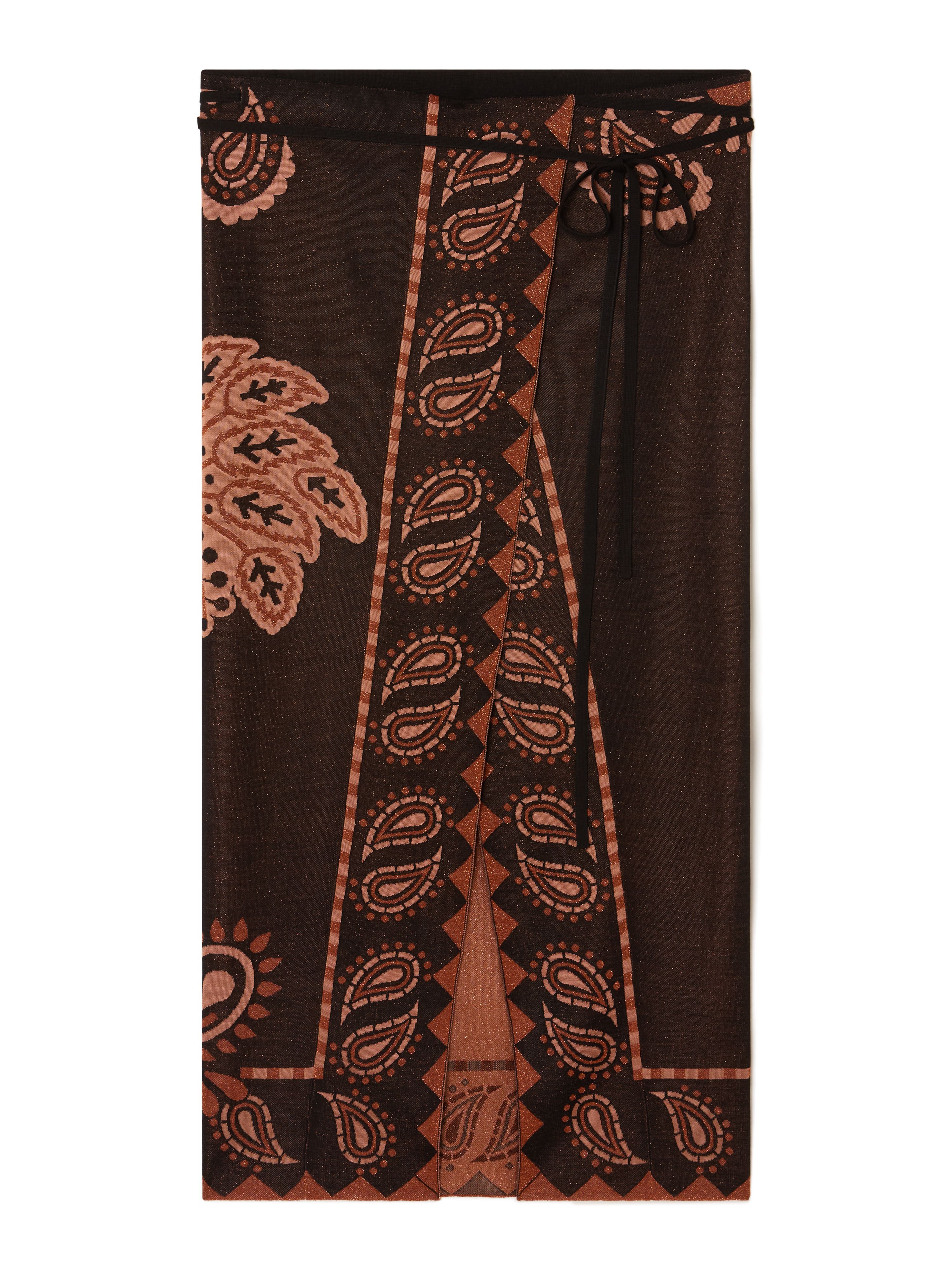 Alanui Wild Wonder Foulard Skirt Black-Terracotta LWHL02AR25KNI001