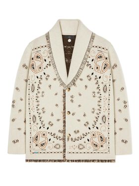 Alanui Bandana Jacquard Cardigan Curcuma LMHB039R24KNI006