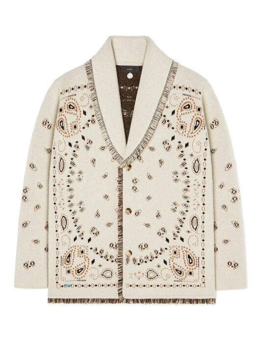 Alanui Bandana Jacquard Cardigan Curcuma LMHB039R24KNI006