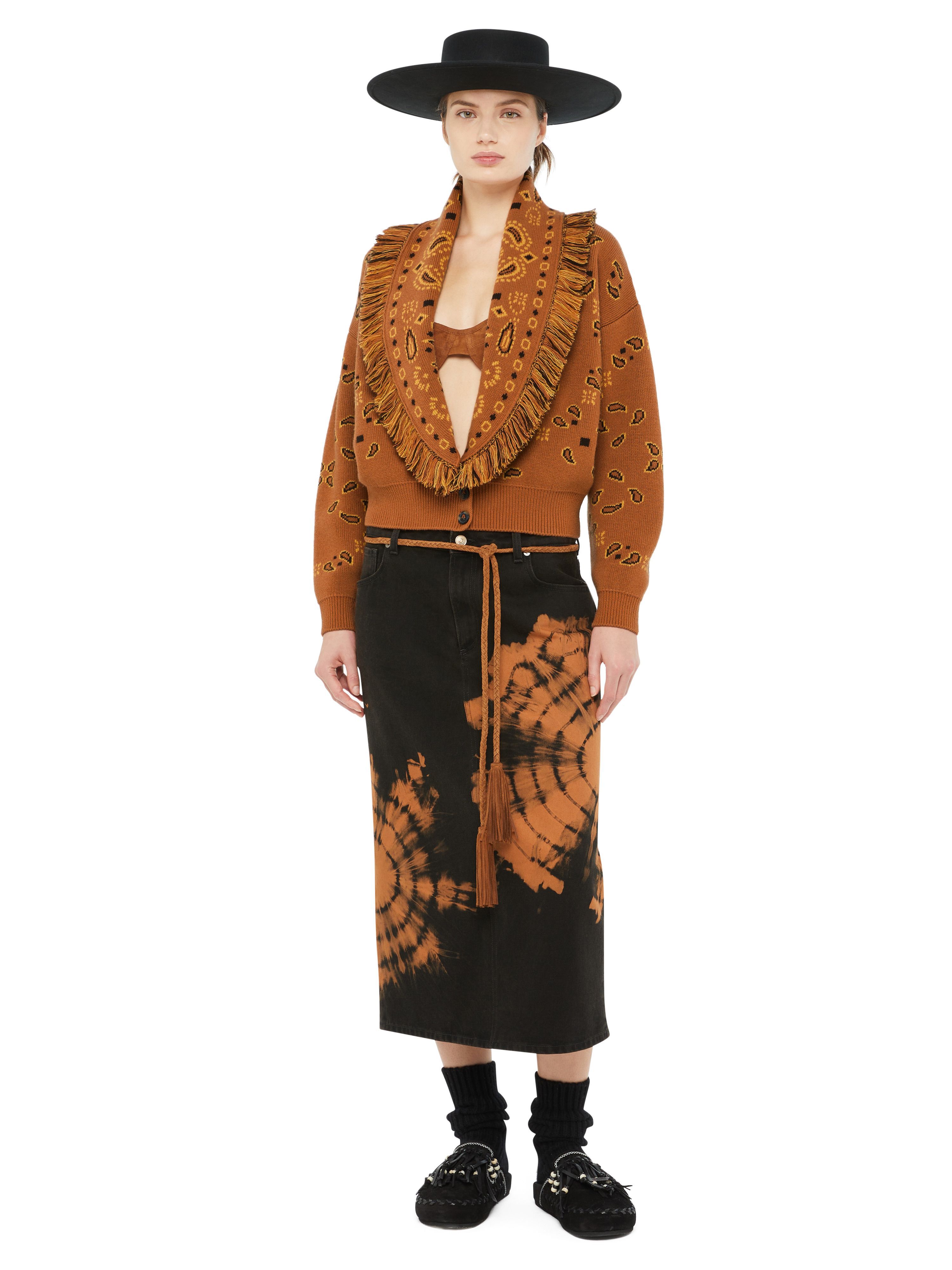 Alanui Bandana Jacquard Cardi-Bomber Tamarind-Multicolor LWHB026E24KNI001