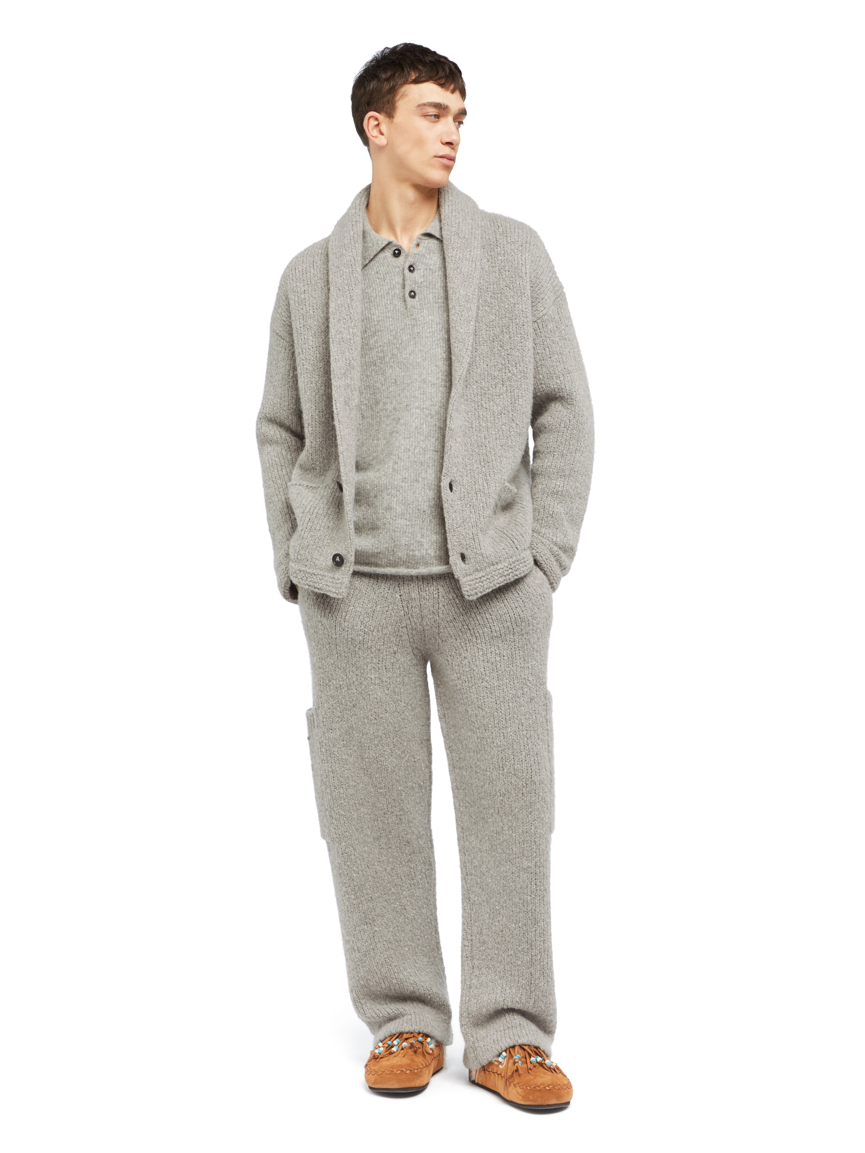 Alanui Alanui Finest Cardigan Coco Grey LMHB037E25KNI001