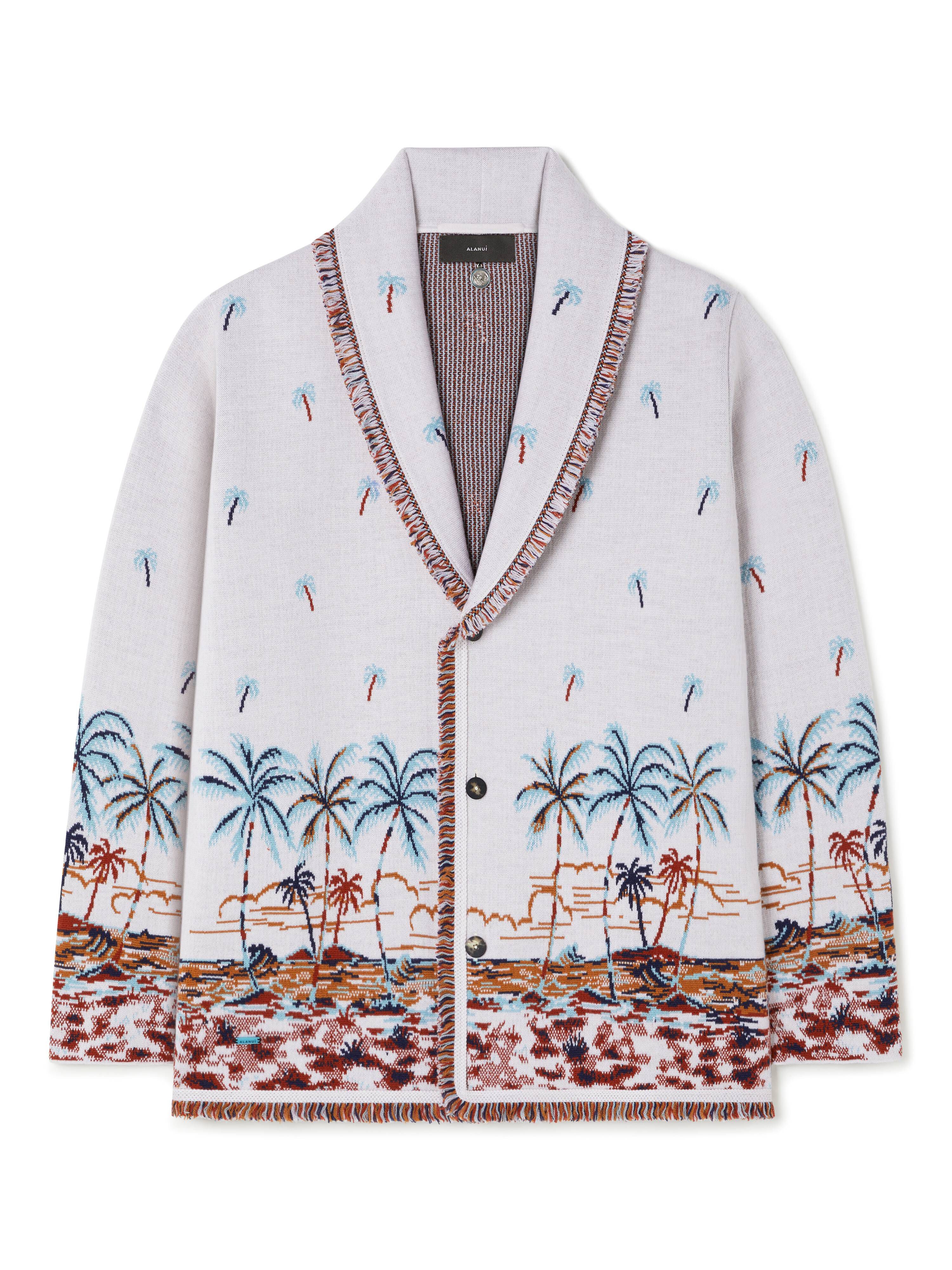 Alanui The Tale Of Hawaiian Cardigan Chalk-Sky Blue LMHB039R25KNI002