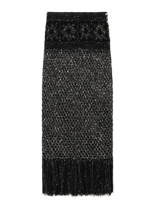Alanui City Lights Skirt Black-Silver LWHL02EE25KNI001