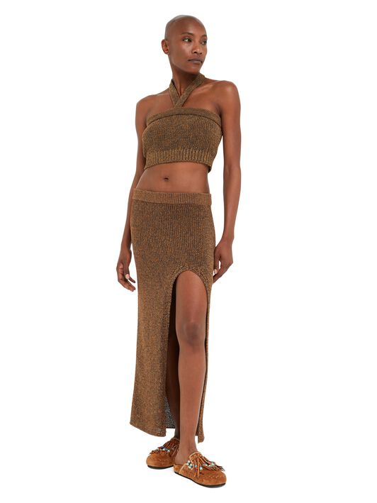 Alanui Shady Beach Top Pecan LWHT00AR25KNI002