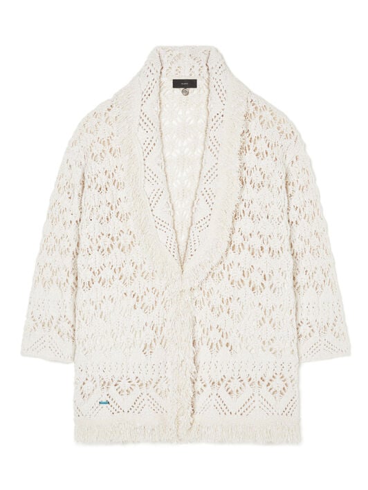 Alanui Lagoon Romance Cardigan White Pearl LWHB064R26KNI024 Alanui Lagoon Romance Cardigan White Pearl LWHB064R26KNI024