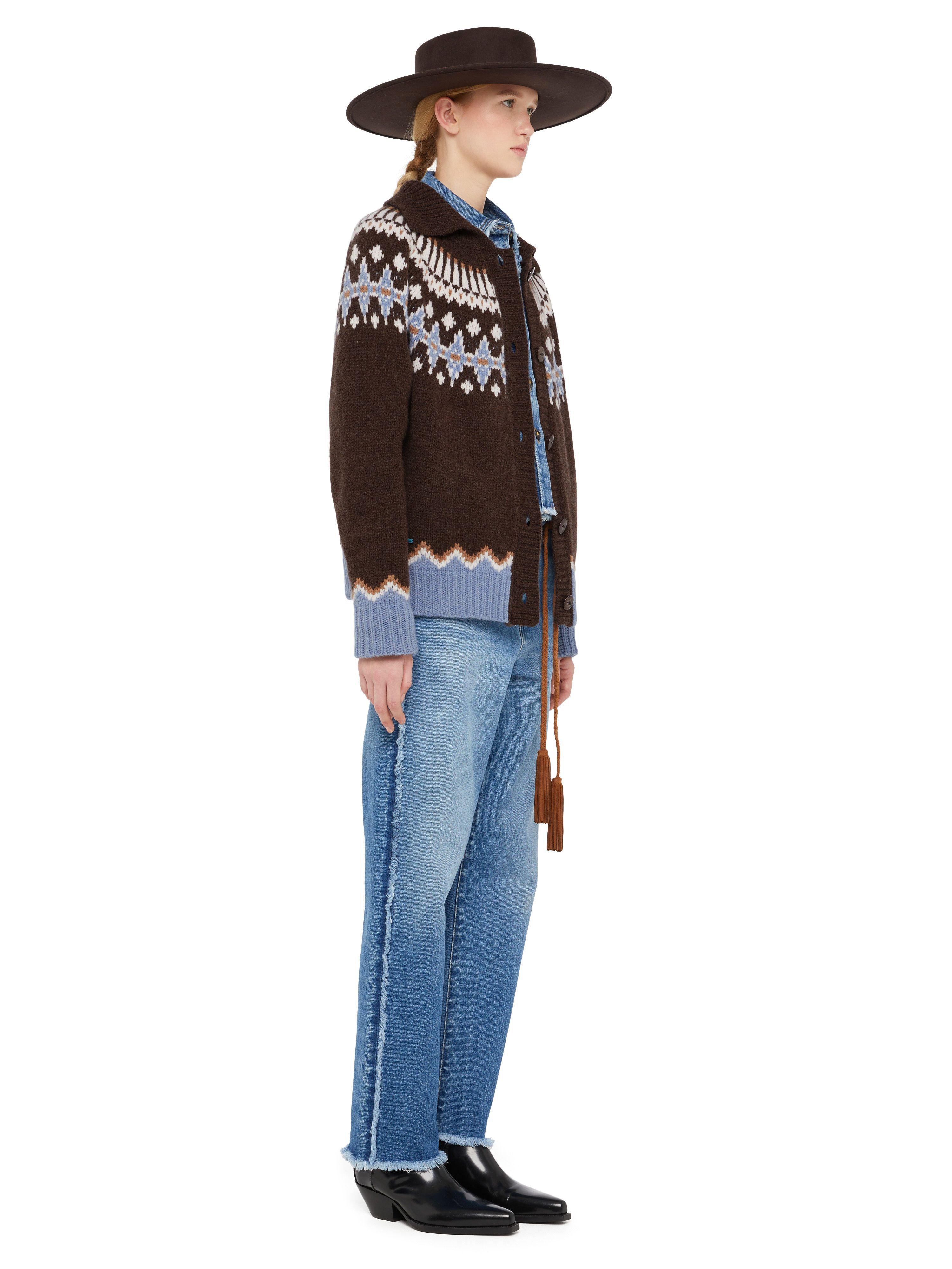 Alanui Sweet Winter Jacket Coffee-Multicolor LWHQ01DE24KNI001