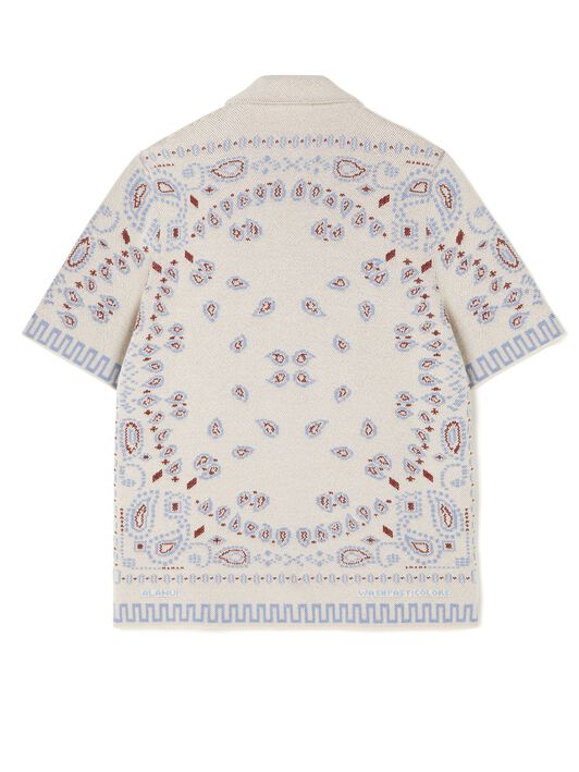Alanui Cotton Piquet Bandana Shirt Chalk-Marsala LMHY001R25KNI001