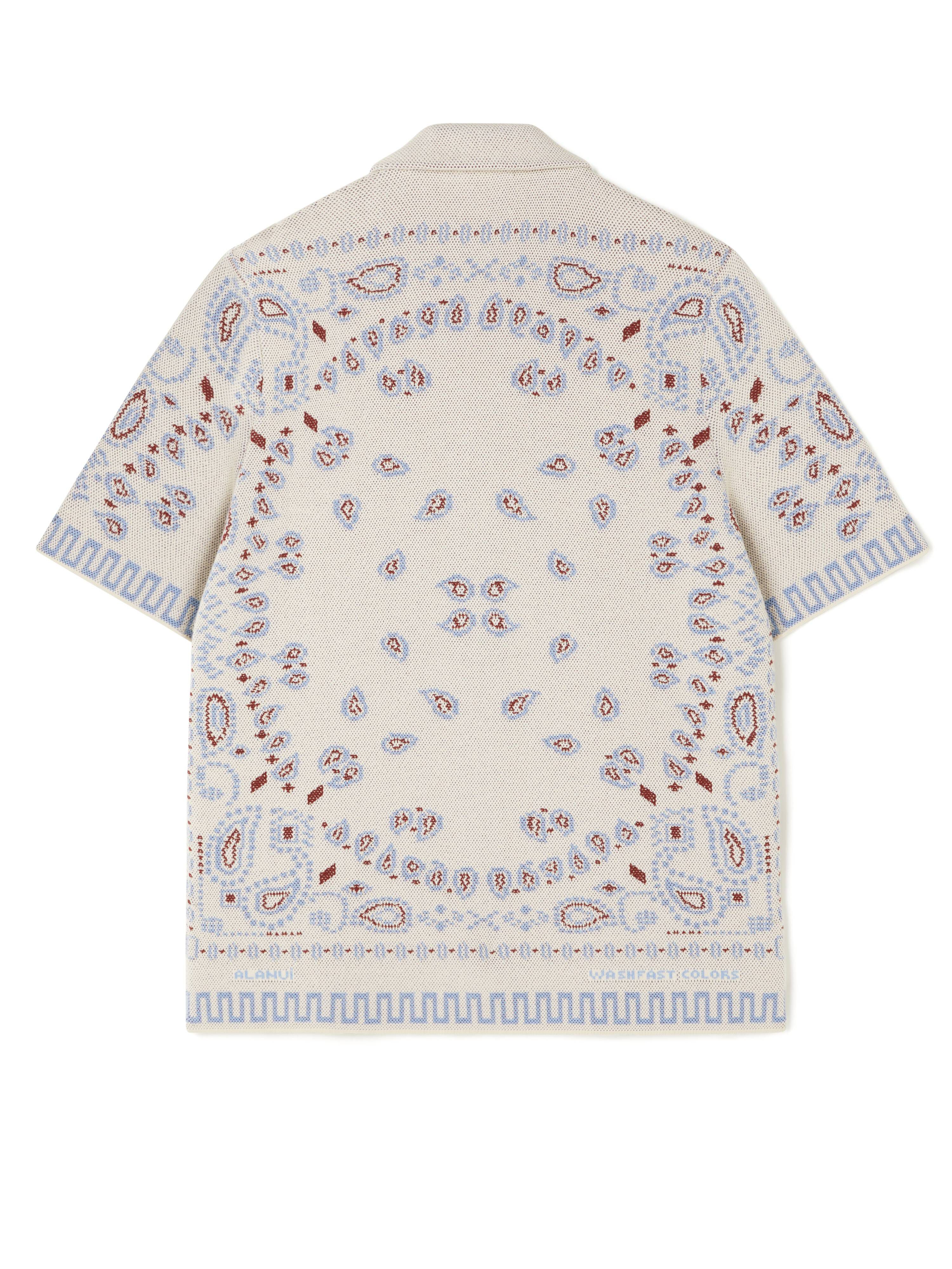 Alanui Cotton Piquet Bandana Shirt Chalk-Marsala LMHY001R25KNI001