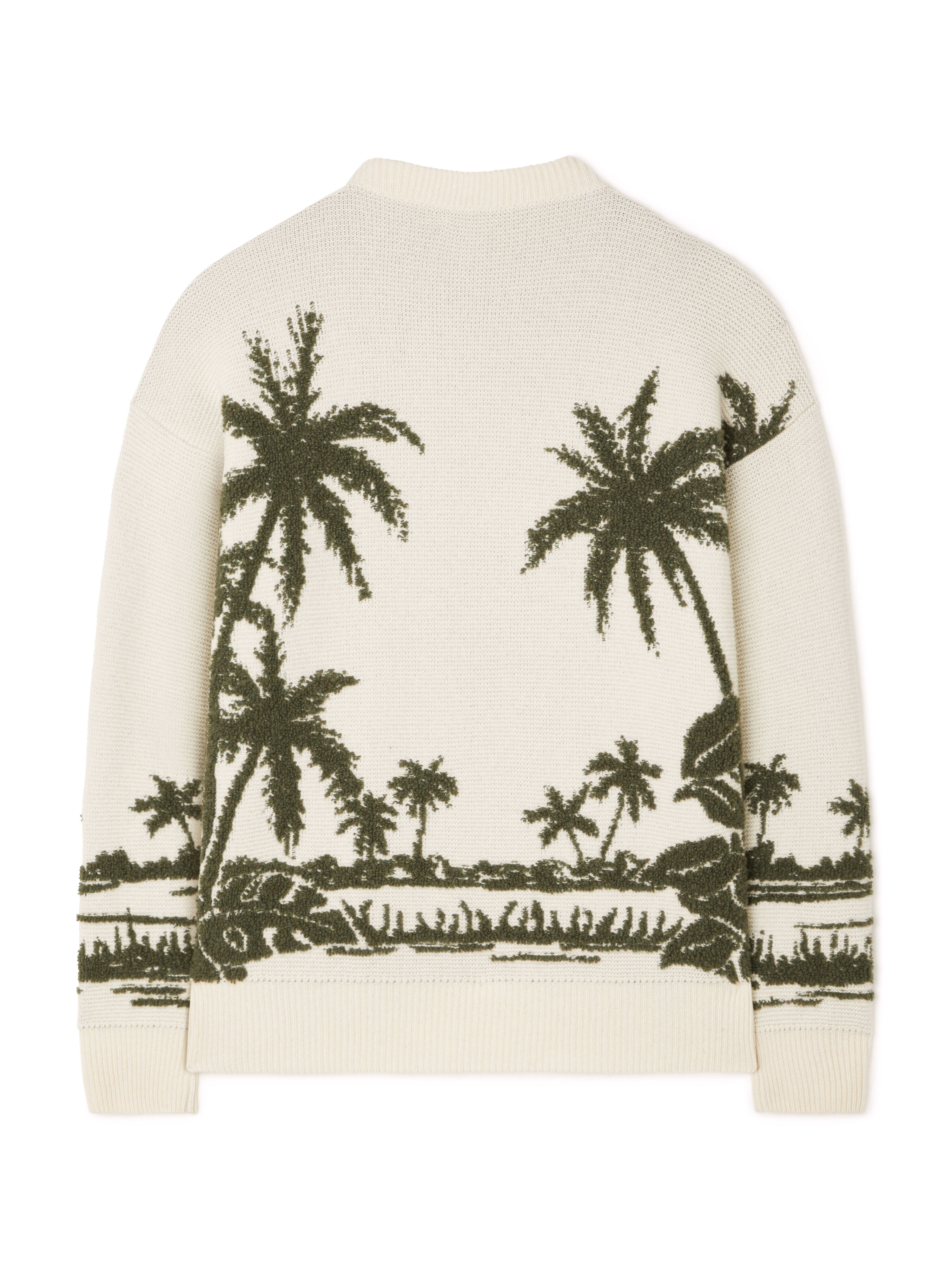 Alanui Palm Grove Tales Sweater Ivory-Olive LMHE033E25KNI002