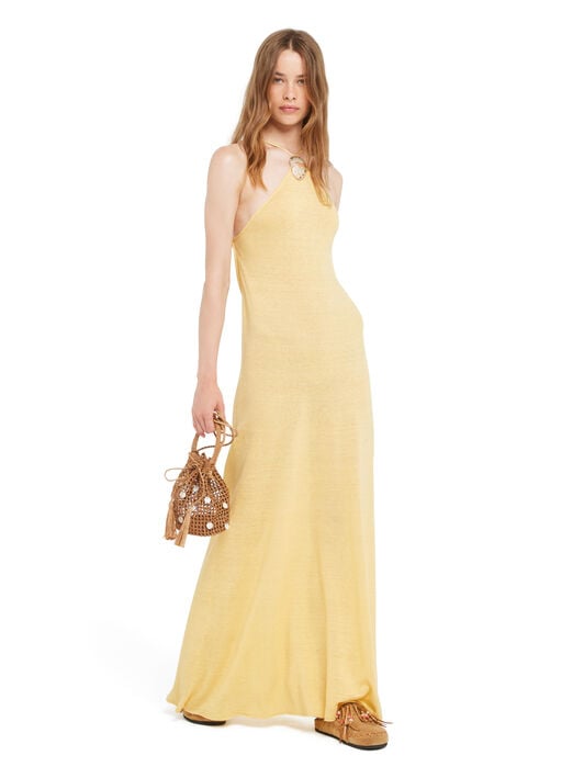 Alanui Mermaid Inside Halter Neck Dress Sunlight LWHI062R26KNI001