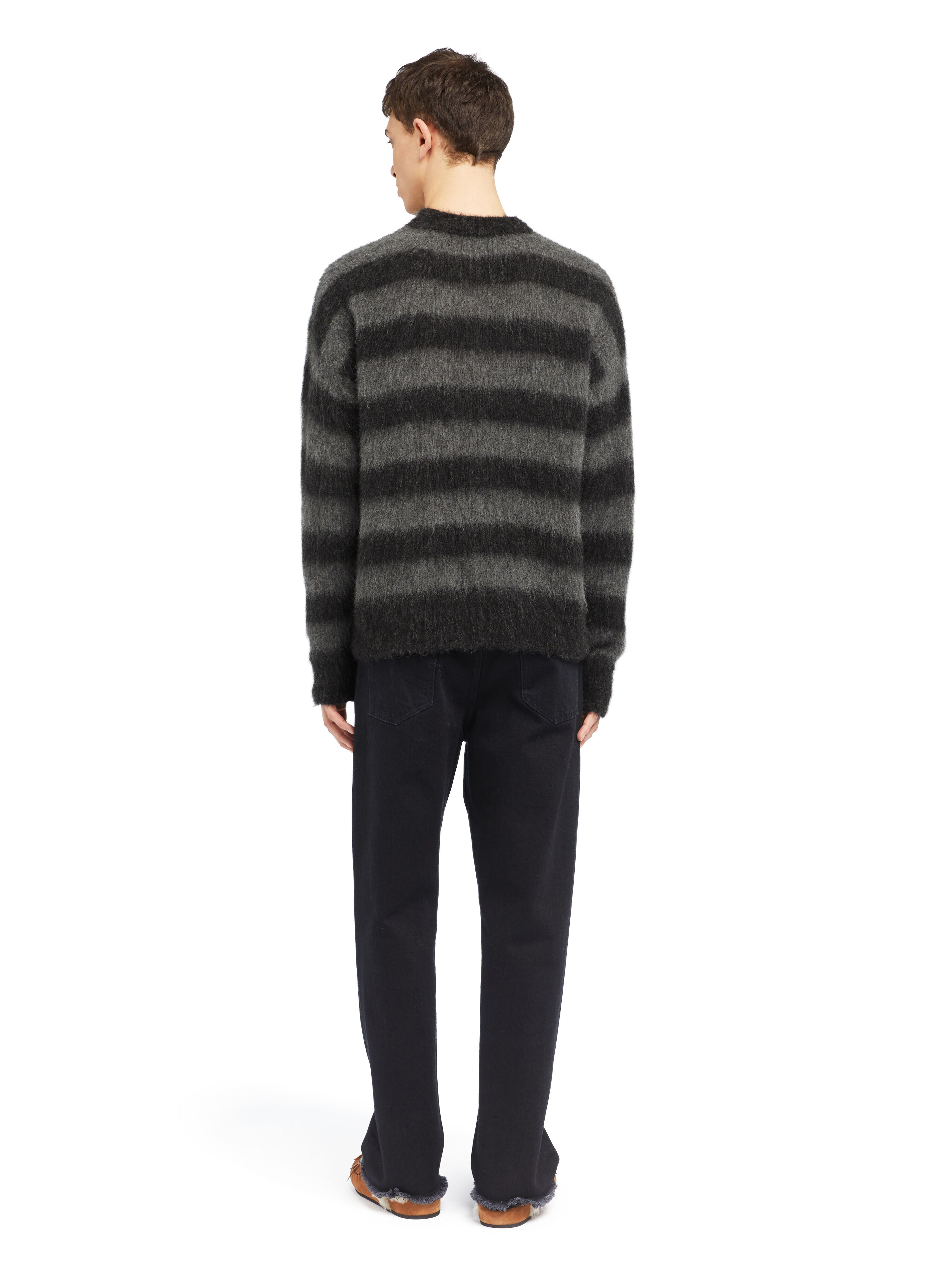 Alanui Grunge Stripes Sweater Charcoal-Ardesia LMHE033E25KNI006