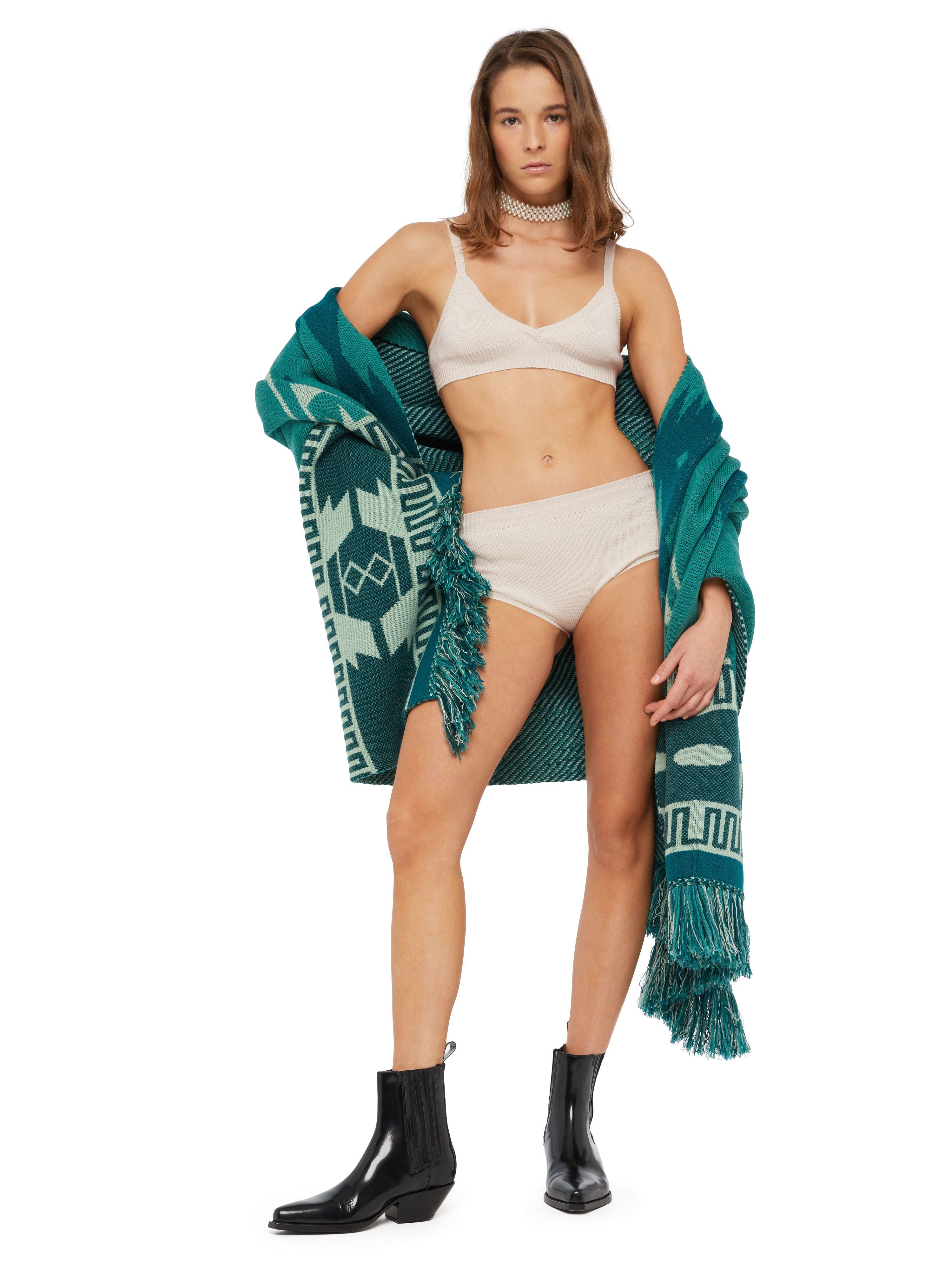 Alanui Cashmere Culotte White LWHM020E24KNI001
