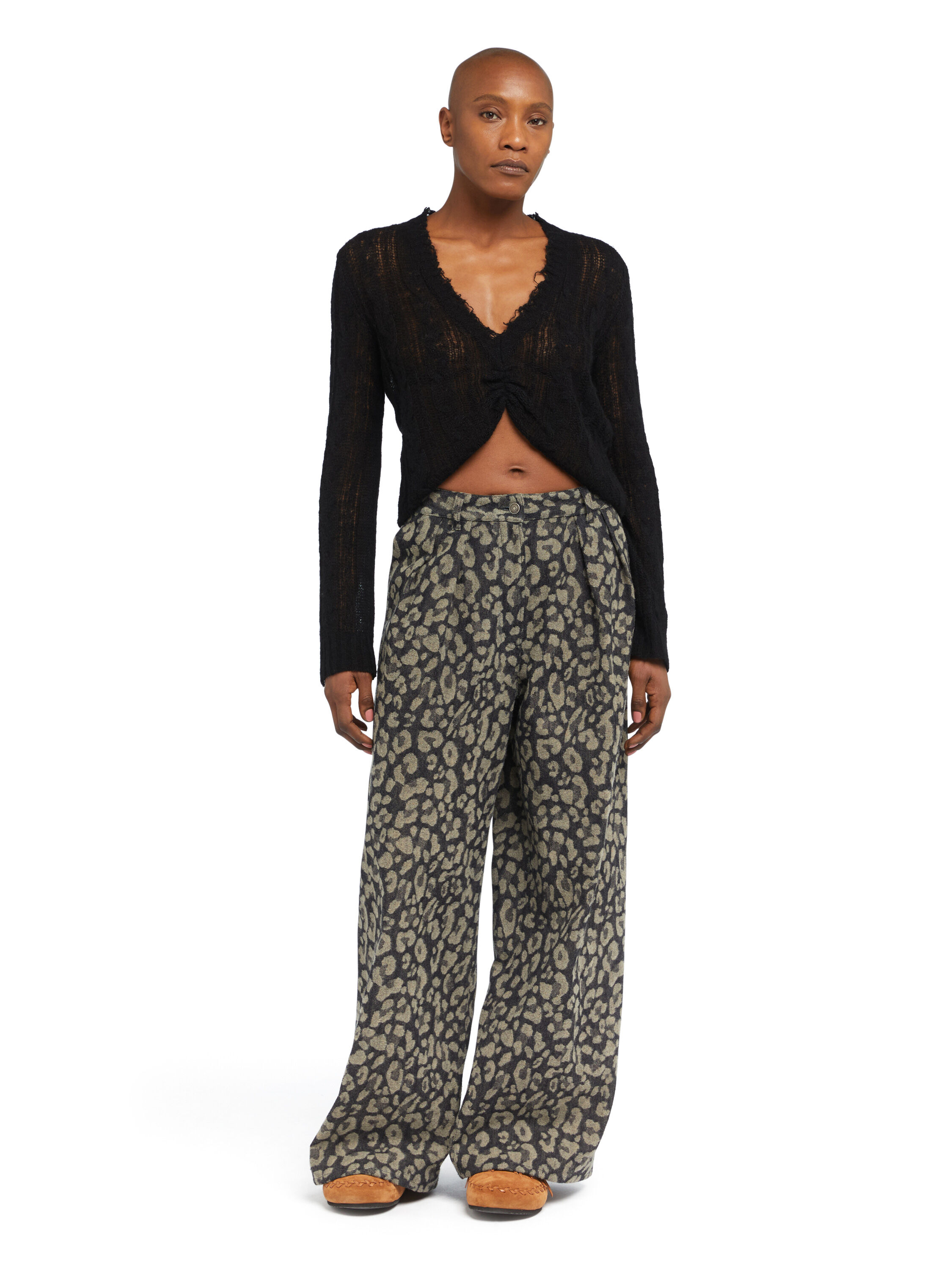 Alanui Desert Drift V Neck Black LWHD001E25KNI001