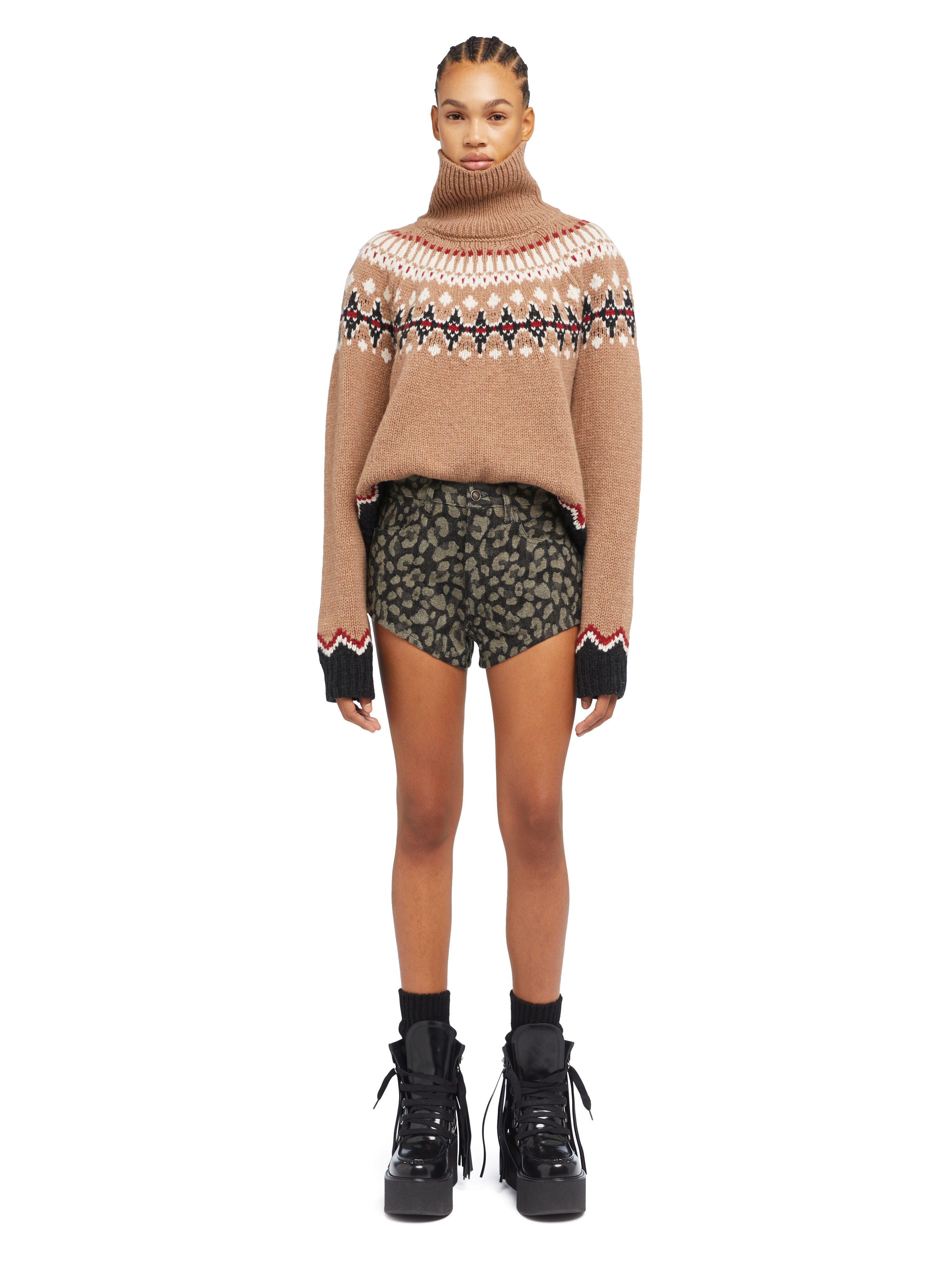 Alanui Seattle Jungle Denim Shorts Ardesia-Dark Dust LWYC009E25DEN001