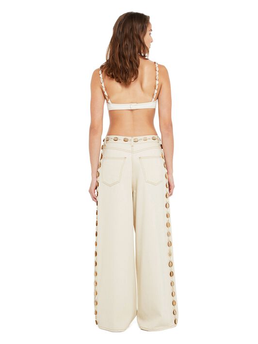 Alanui Ocean Dream Denim Pants White Raw Denim LWYB003R25DEN002