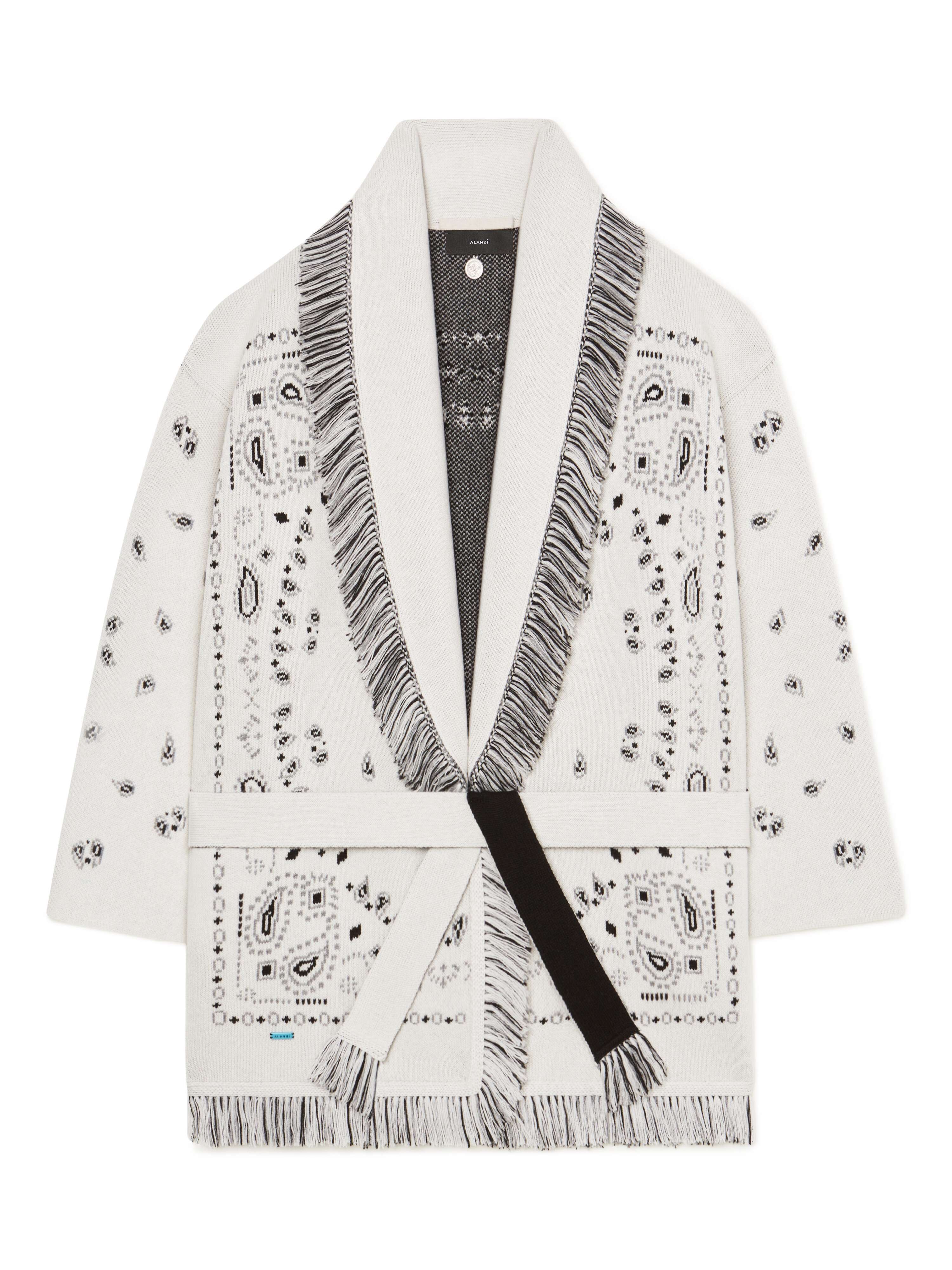 Alanui Bandana Jacquard Cardigan Moon Light LWHB064F23KNI002