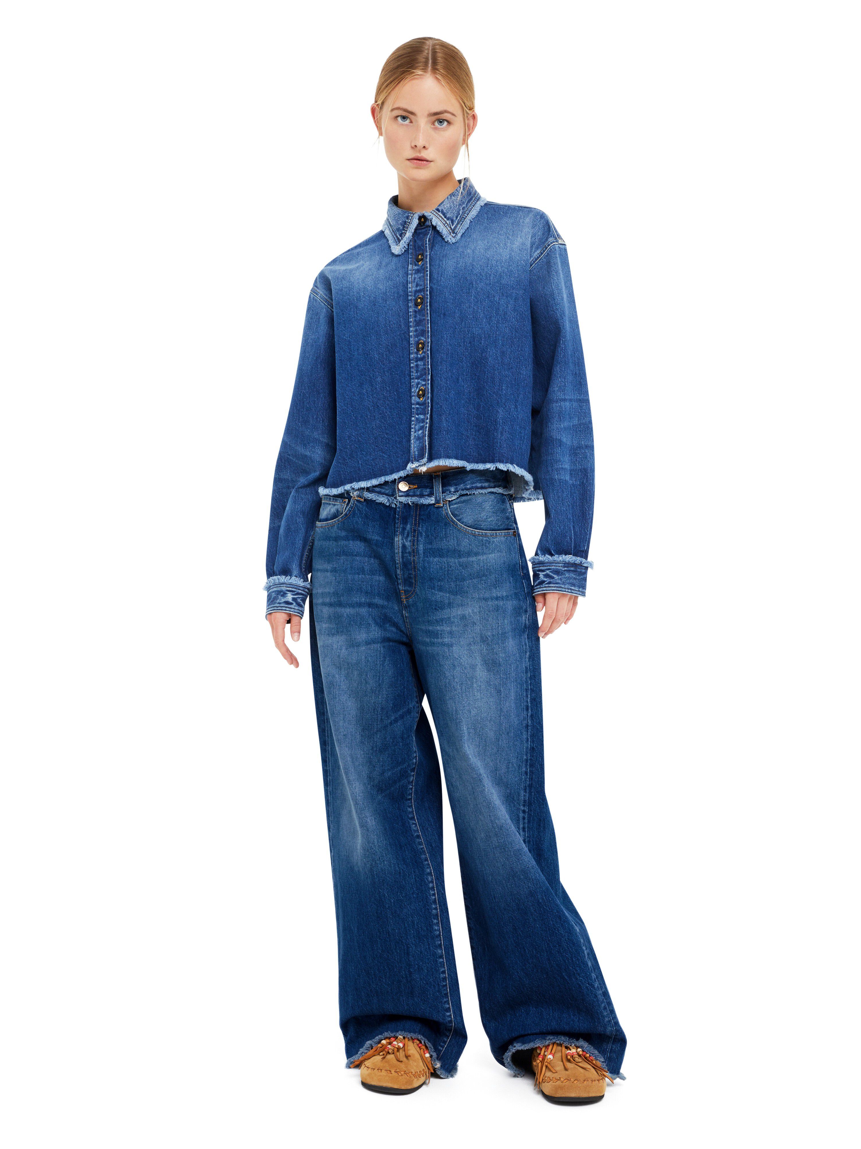 Alanui Fringed Relaxed Denim Pants Dark Wash Blue Denim LWYA01AR25DEN001