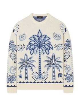 Alanui Wild Wonder Foulard Sweater Coffee-Linseed LMHB039R25KNI002