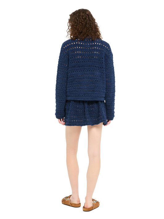 Alanui The Breath Of The Lagoon Jacket Deep Blue LWHB087R26KNI001 Alanui The Breath Of The Lagoon Jacket Deep Blue LWHB087R26KNI001