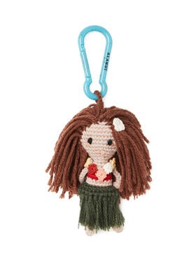 Alanui Hoola Girl Amigurumi Crochet Keyring Olive-Multicolor LWRE00DE25KNI001