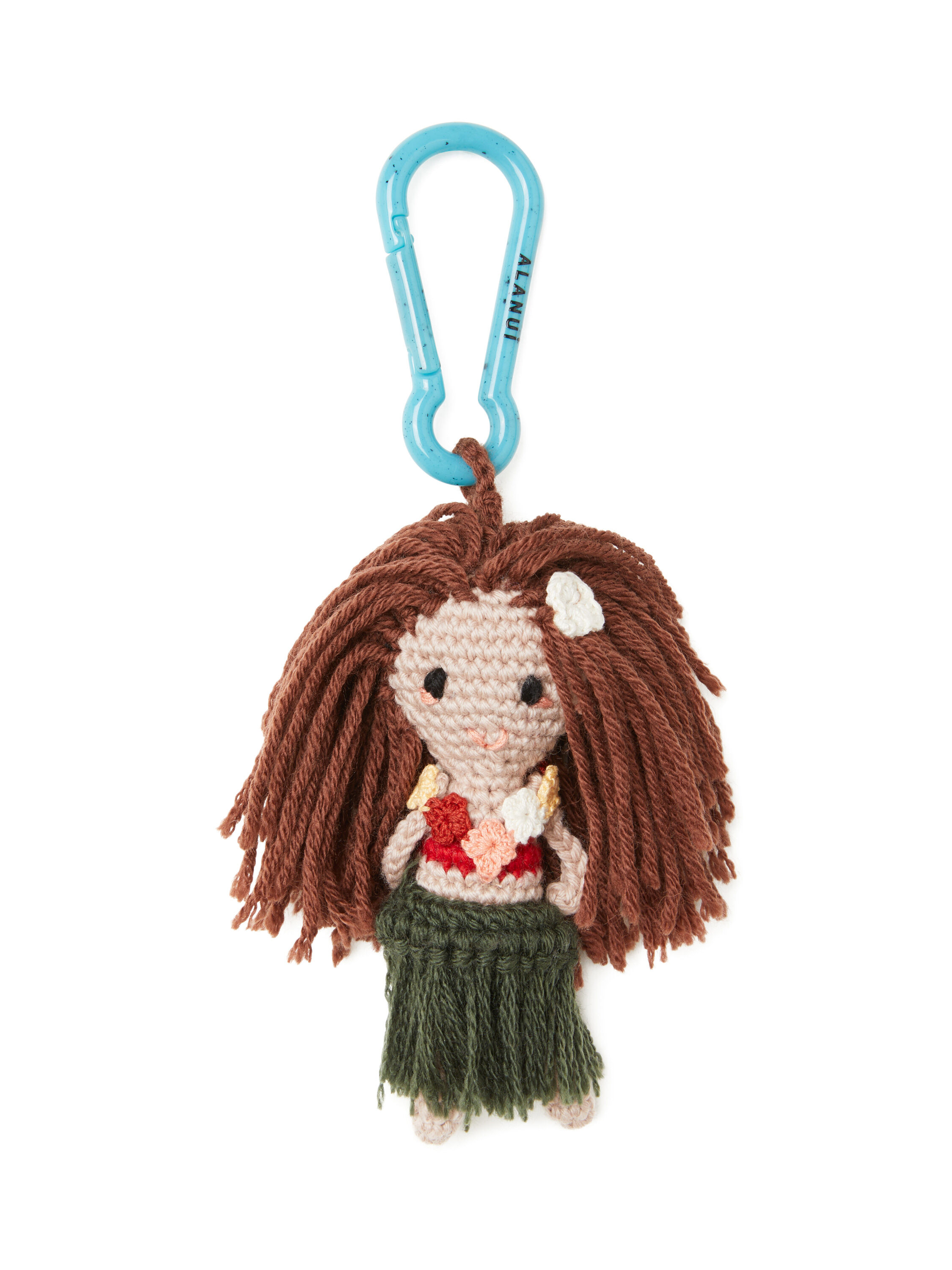 Alanui Hoola Girl Amigurumi Crochet Keyring Olive-Multicolor LWRE00DE25KNI001