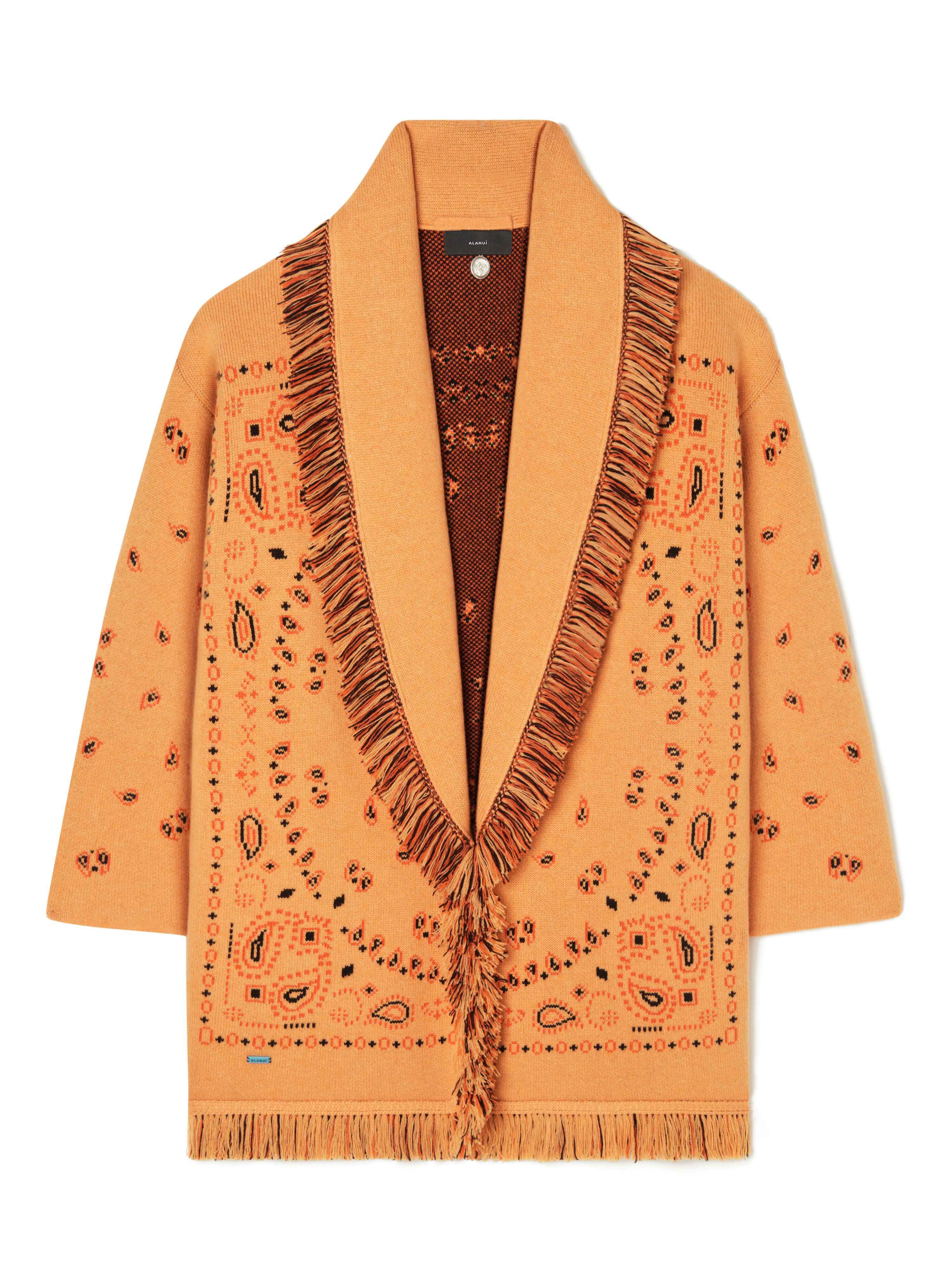 Alanui Bandana Jacquard Cardigan Chalk LWHB064R24KNI002